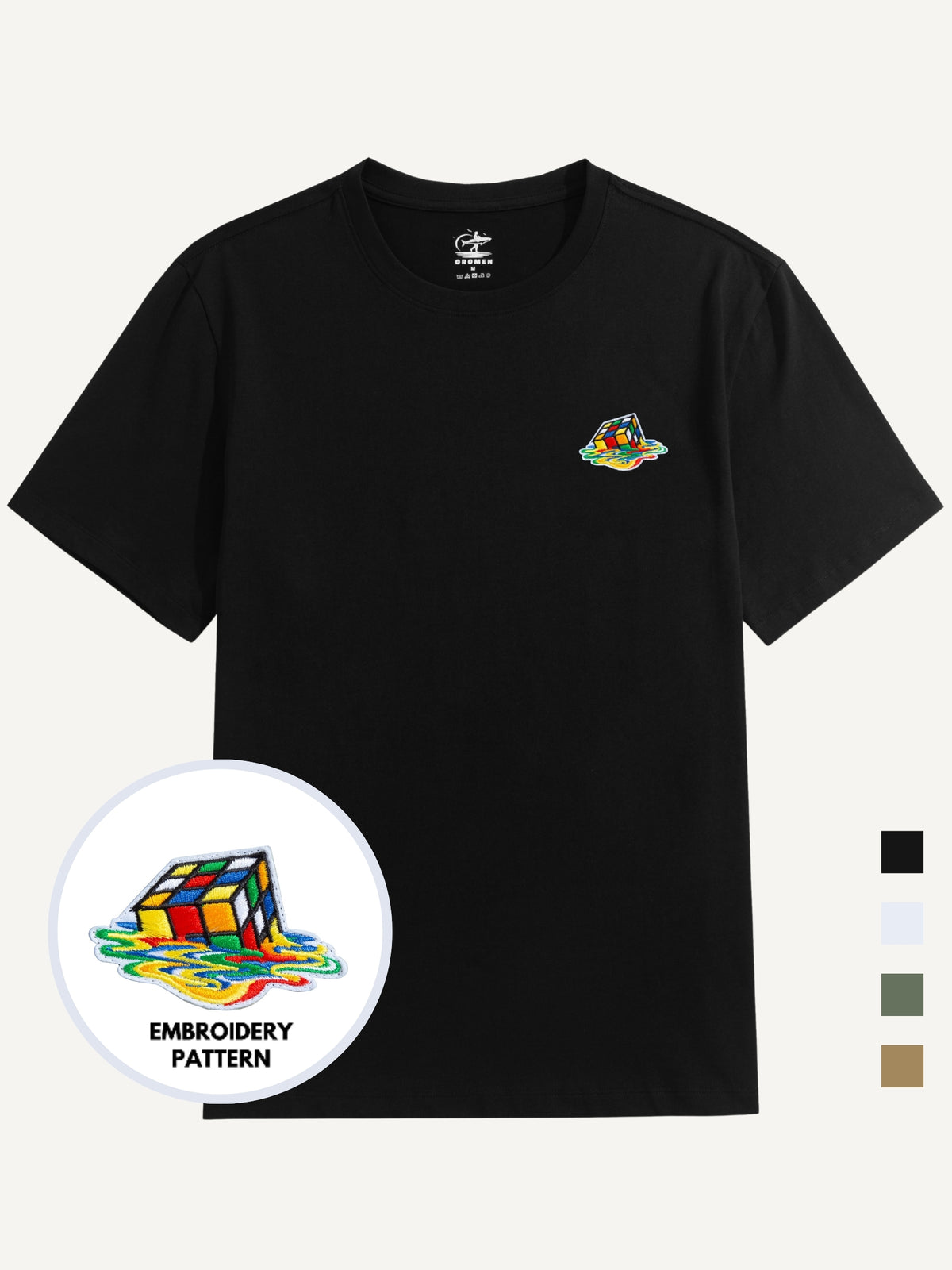 All color options of OROMEN Melting Cube Embroidery T-shirt