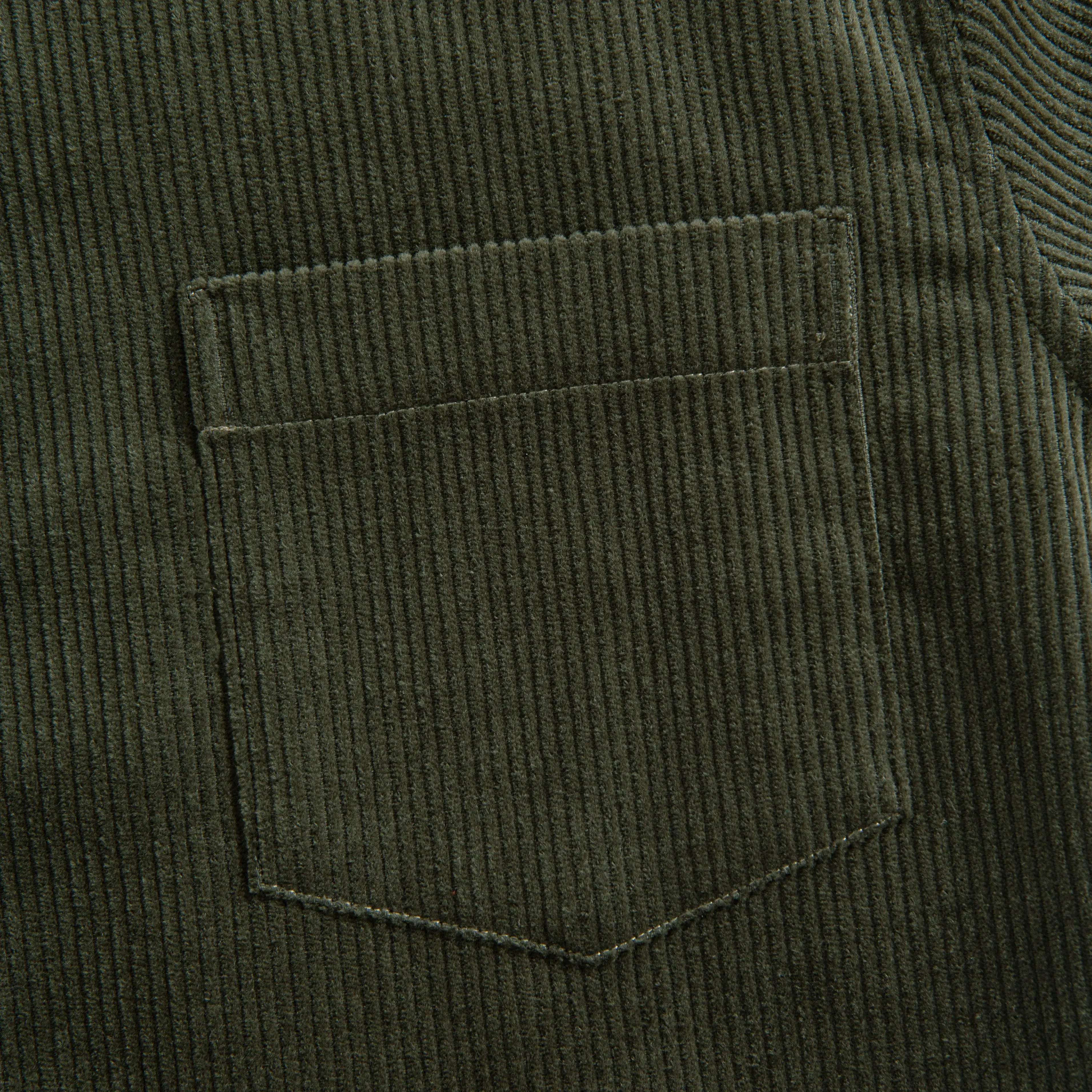 Army Green Utility Corduroy Shirt – Chest Pocket Detail
