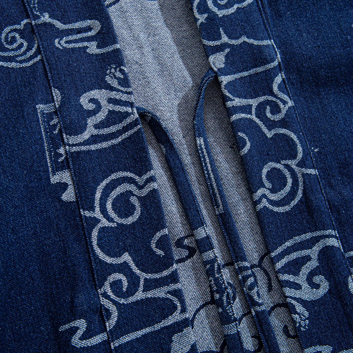 Auspicious Cloud Kimono Haori Jacket – Tie & Belt Detail