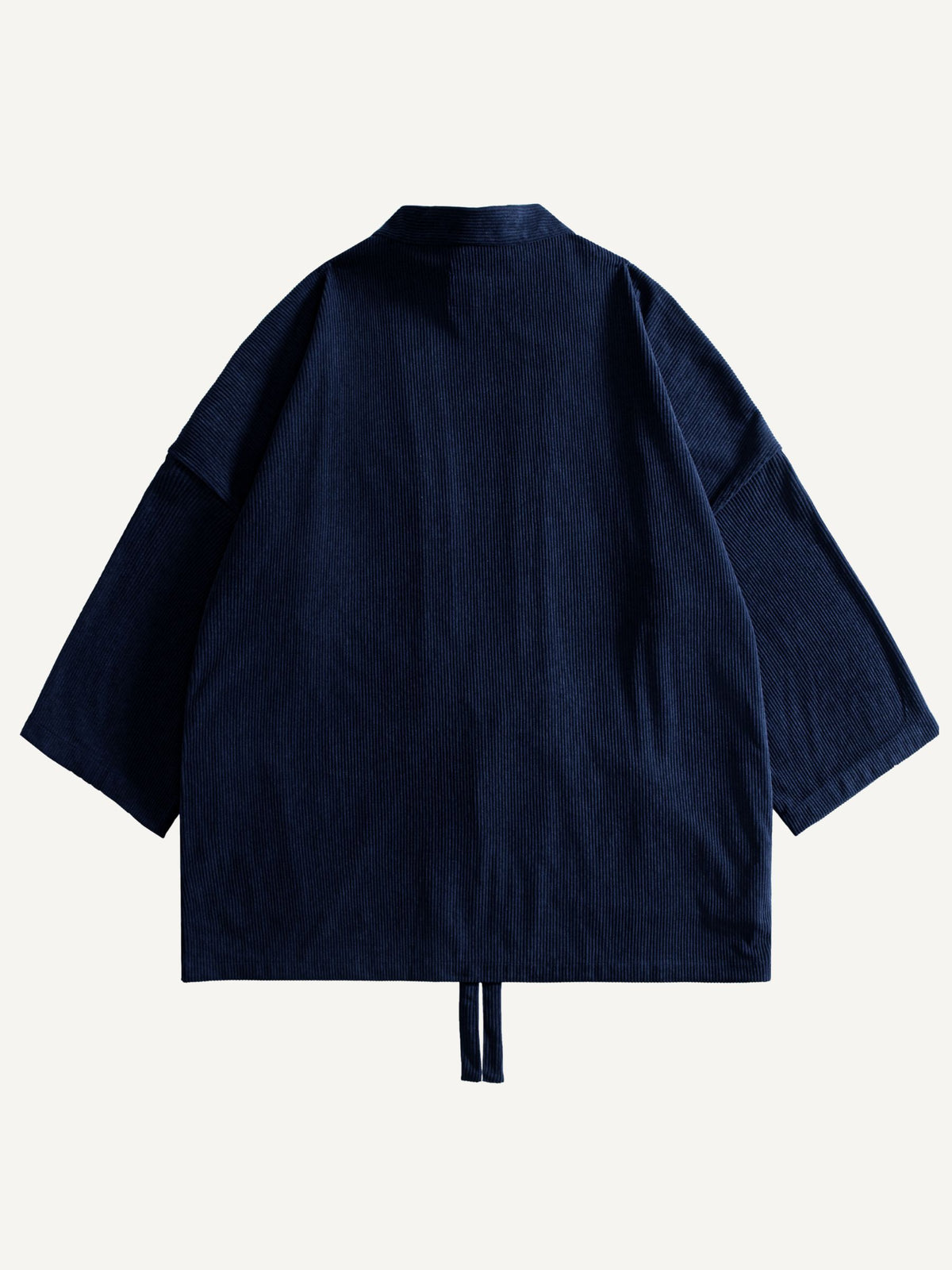Back flat lay of OROMEN Mottainai corduroy haori kimono jacket