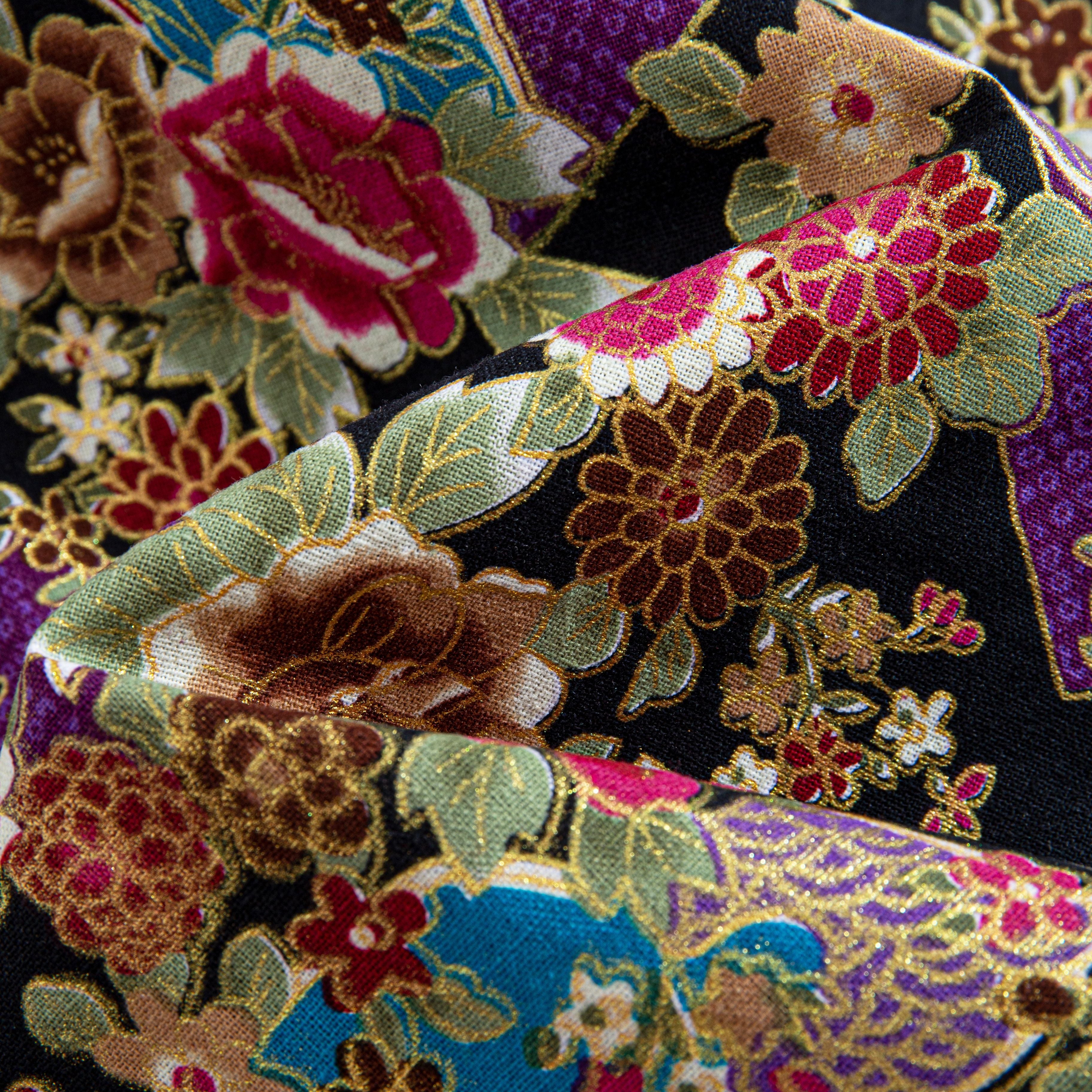 Back view of Elegant Peony cotton shirt with box pleat detail