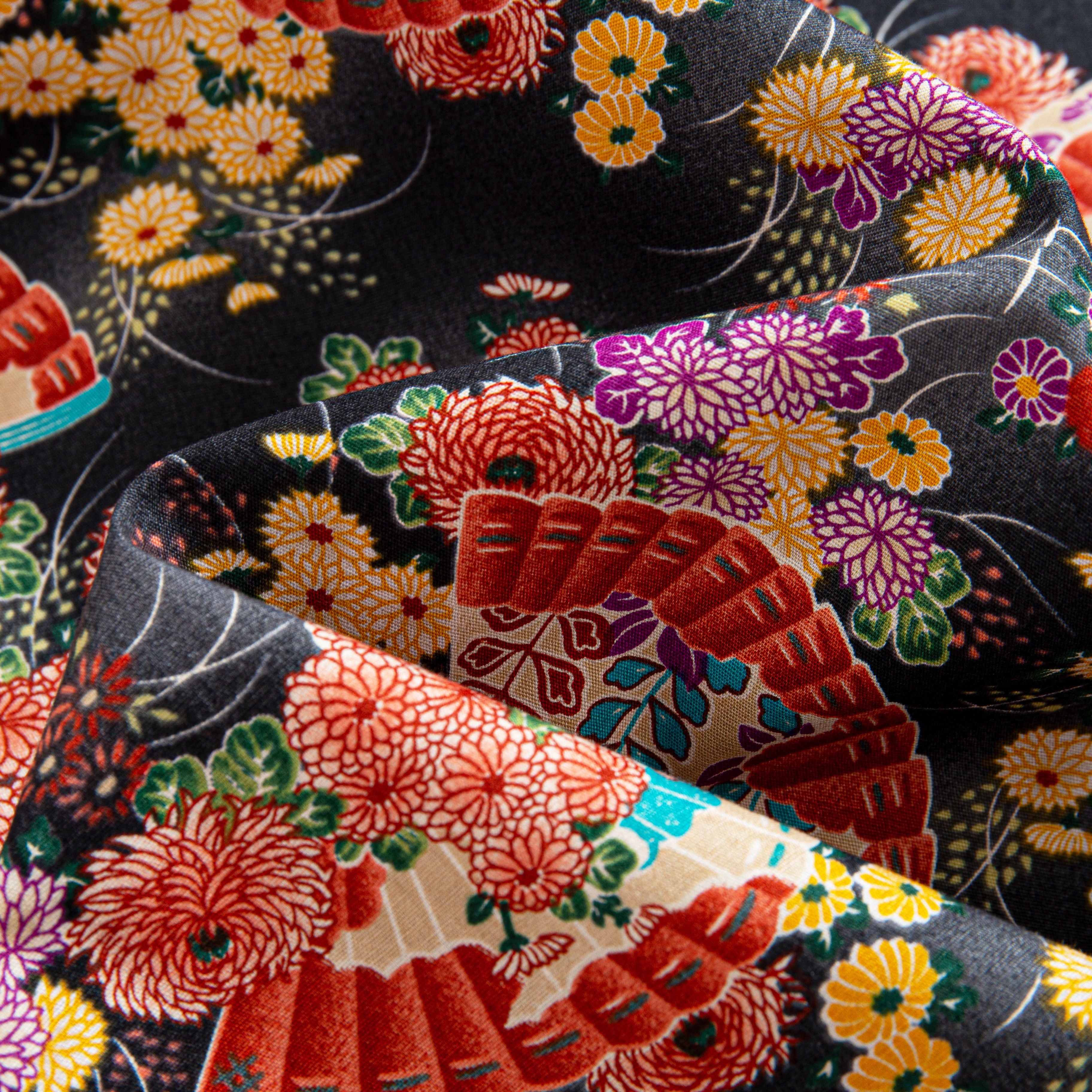 Back view of ukiyo-e cherry blossom print shirt