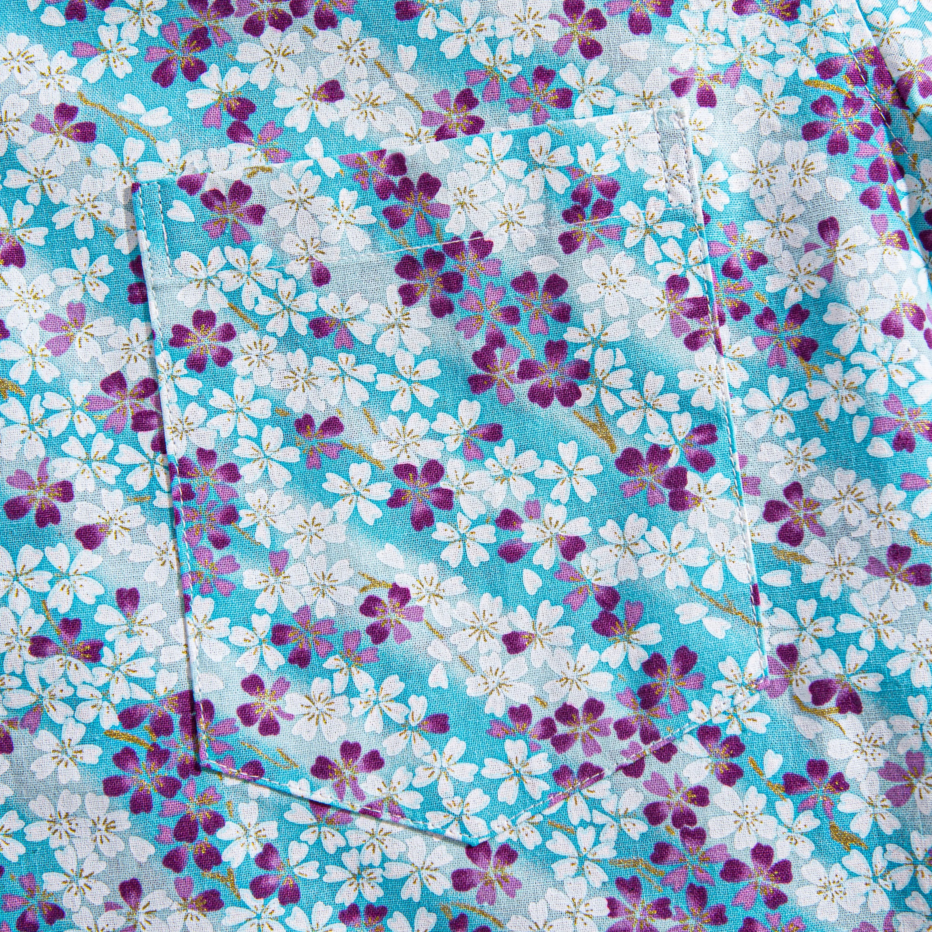 Chest Pocket Detail - Sakura Petals Japanese Shirt Craftsmanship