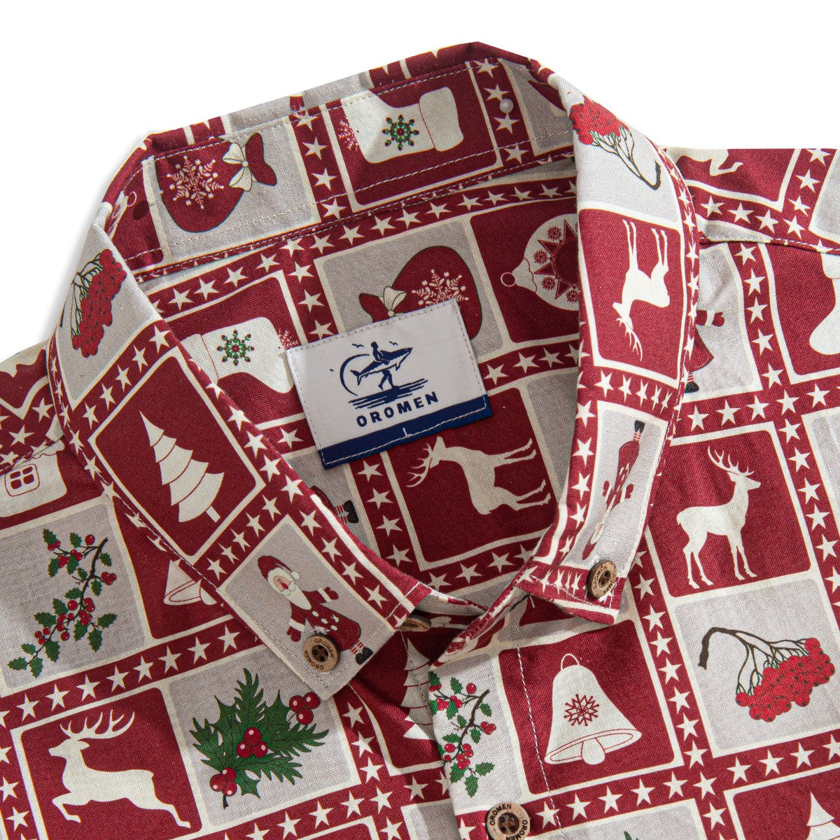 Christmas Decoration Shirt – Button-Down Collar Detail
