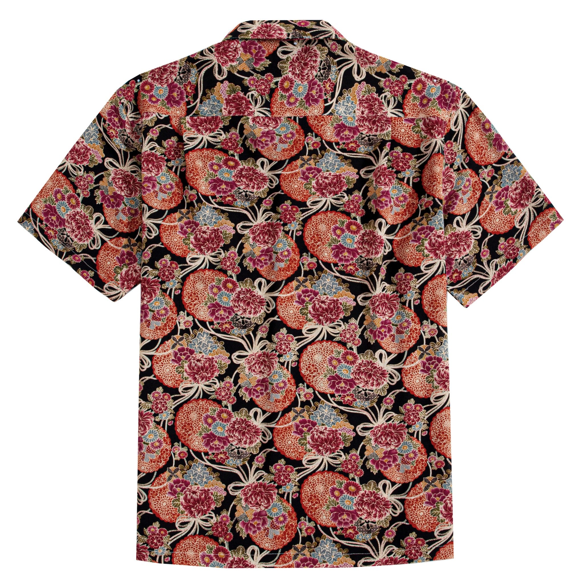 Chrysanthemums shirt fabric texture - 100% cotton with hand-painted floral motif
