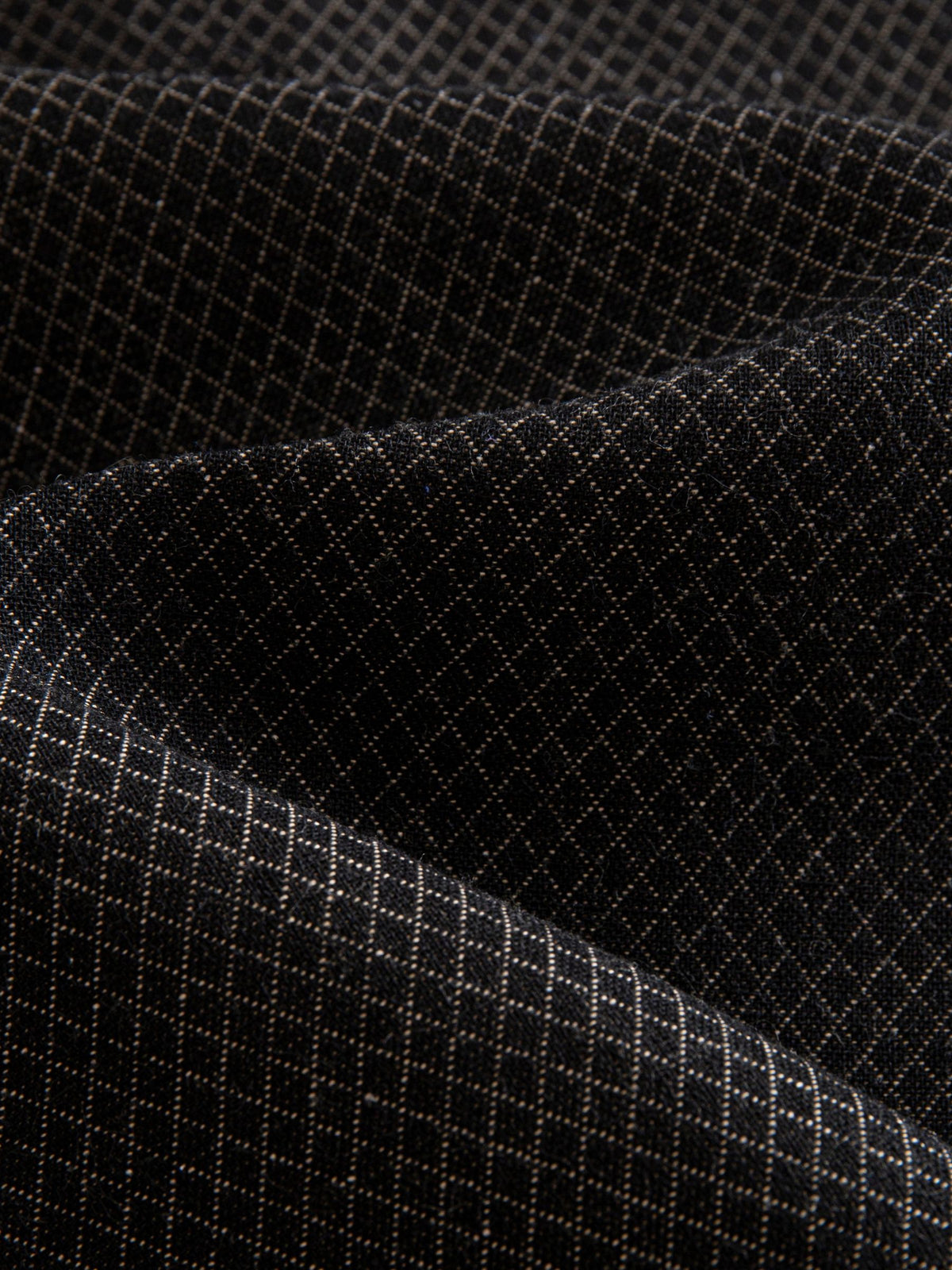 Close-up texture of Sashiko diamond weave on OROMEN Dragon Scale Woven Haori Kimono