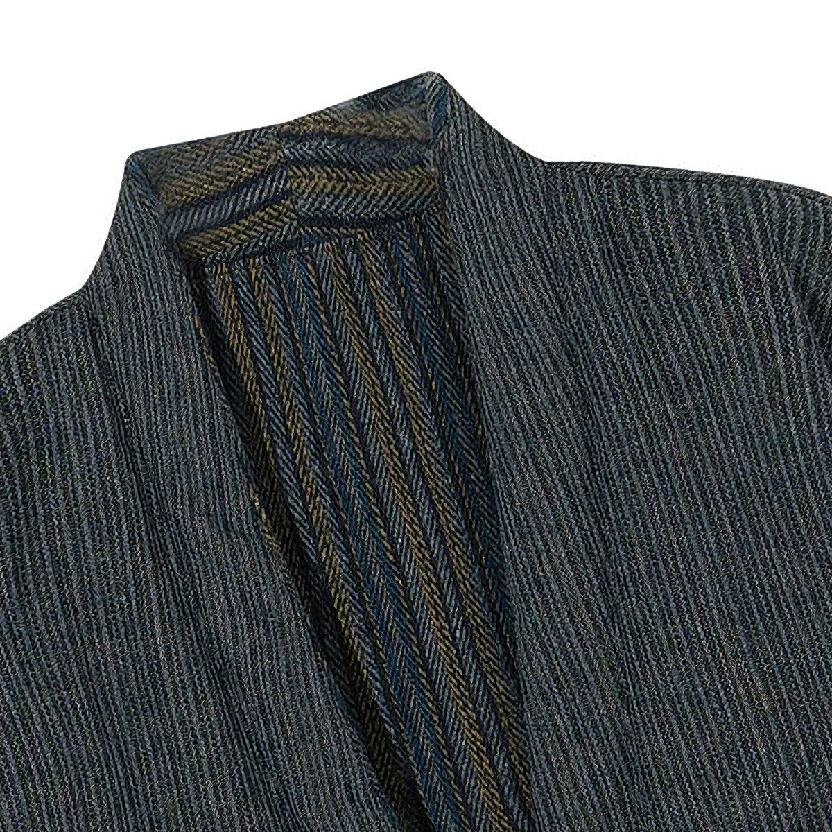 Cotton Fabric Close-Up - Reversible Striped Kimono Coat Textile Quality