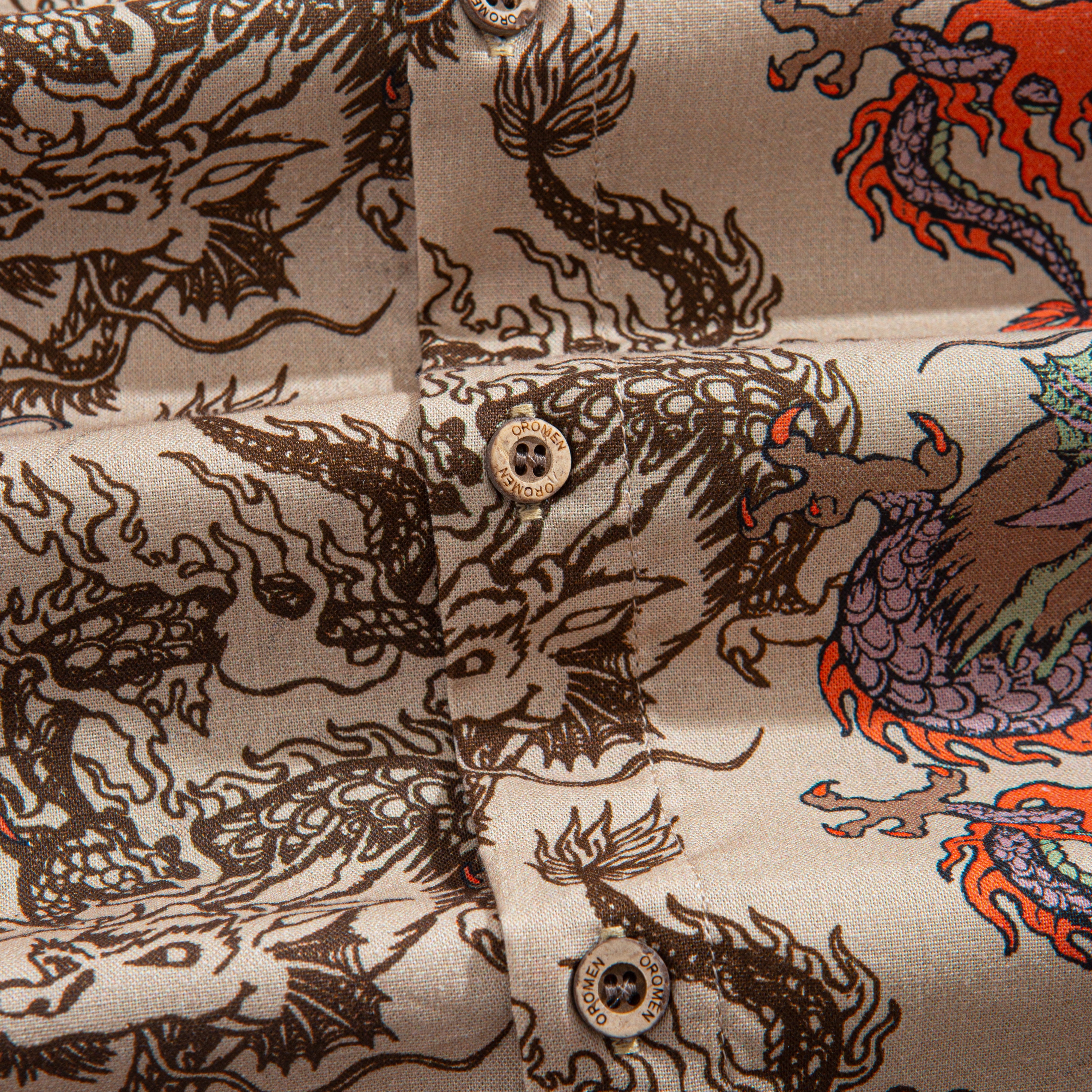 Dragon Riding The Clouds Aloha Shirt – Coconut Shell Button Detail