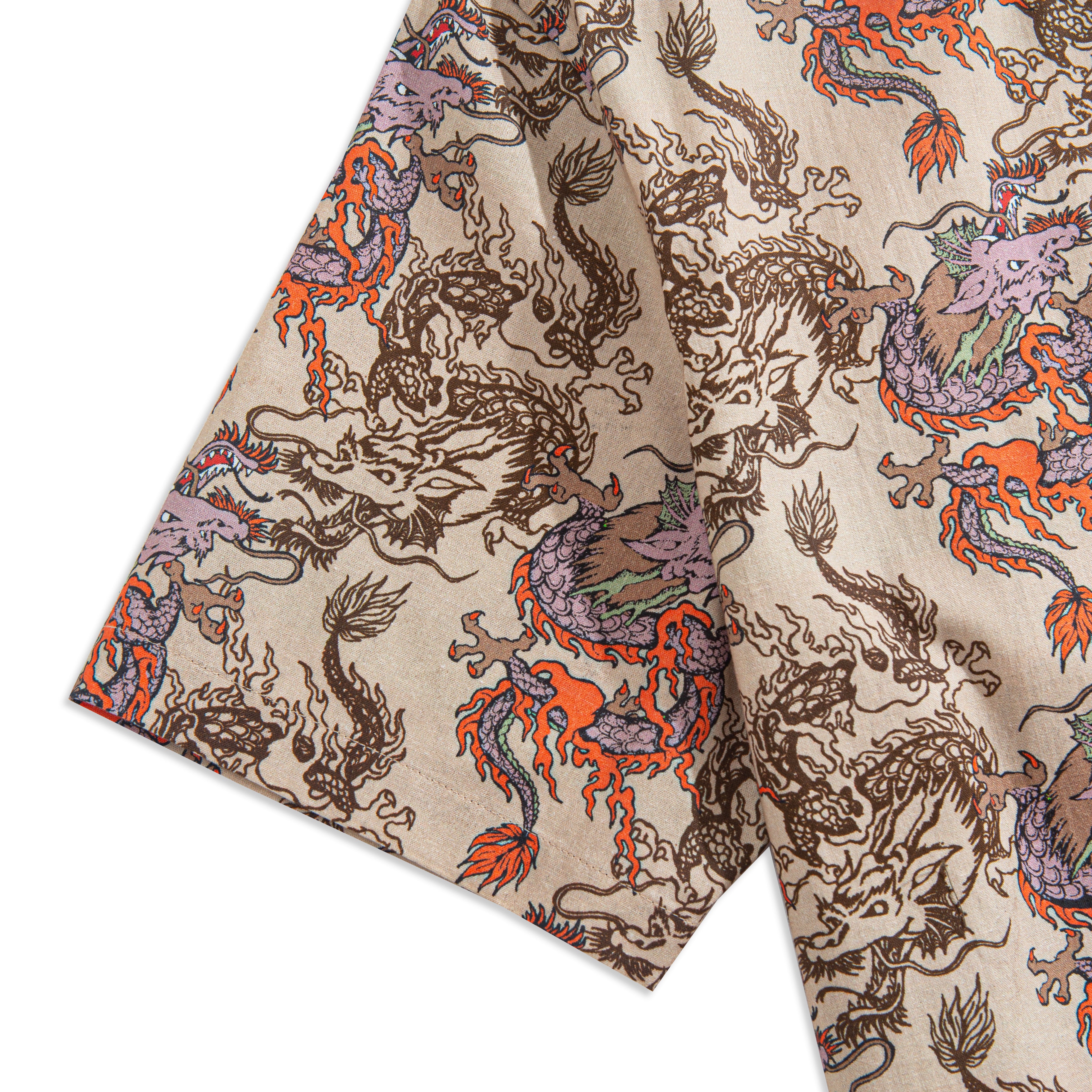 Dragon Riding The Clouds Aloha Shirt – Sleeve Detail