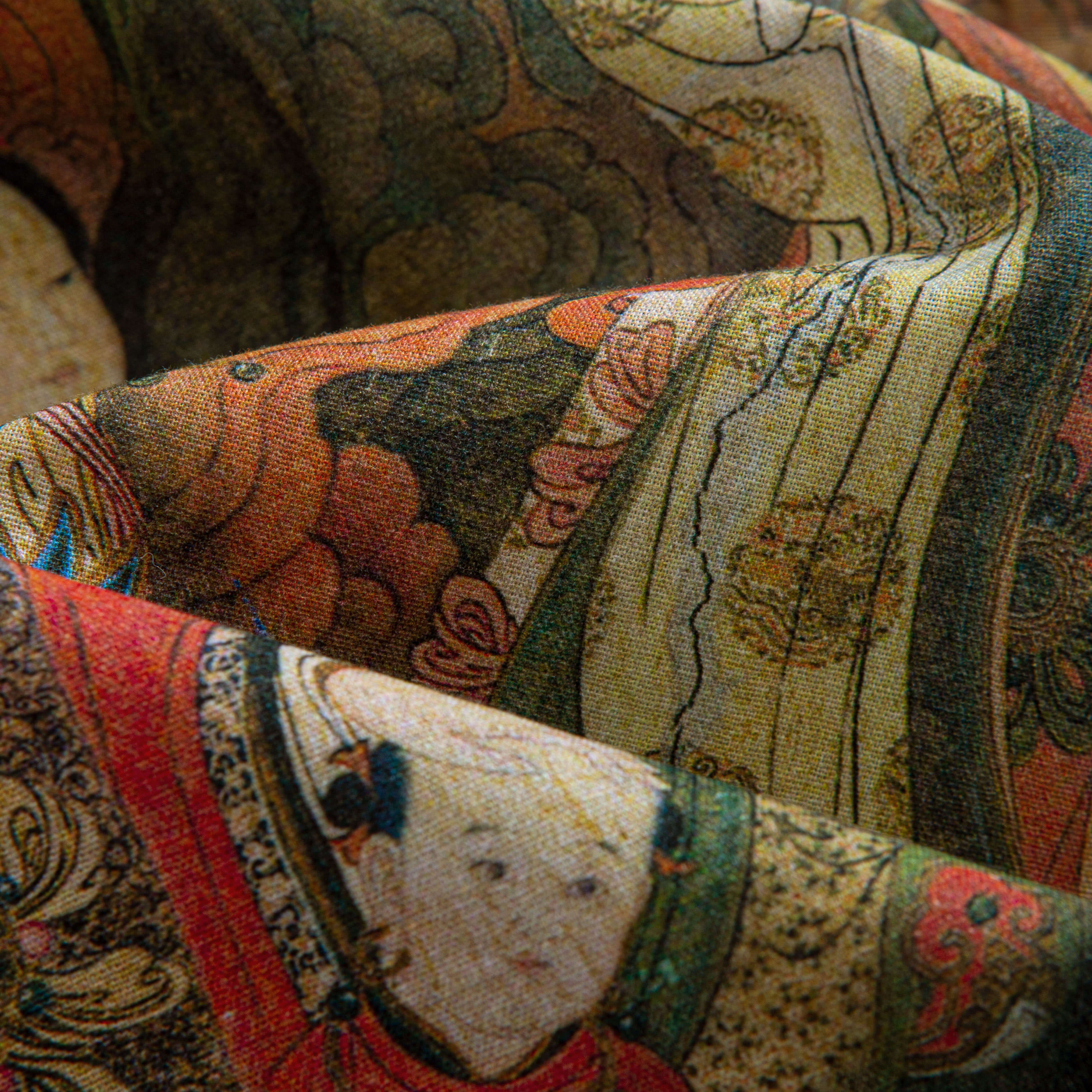 Dunhuang Mythology shirt showing ancient Chinese mural artistry pattern