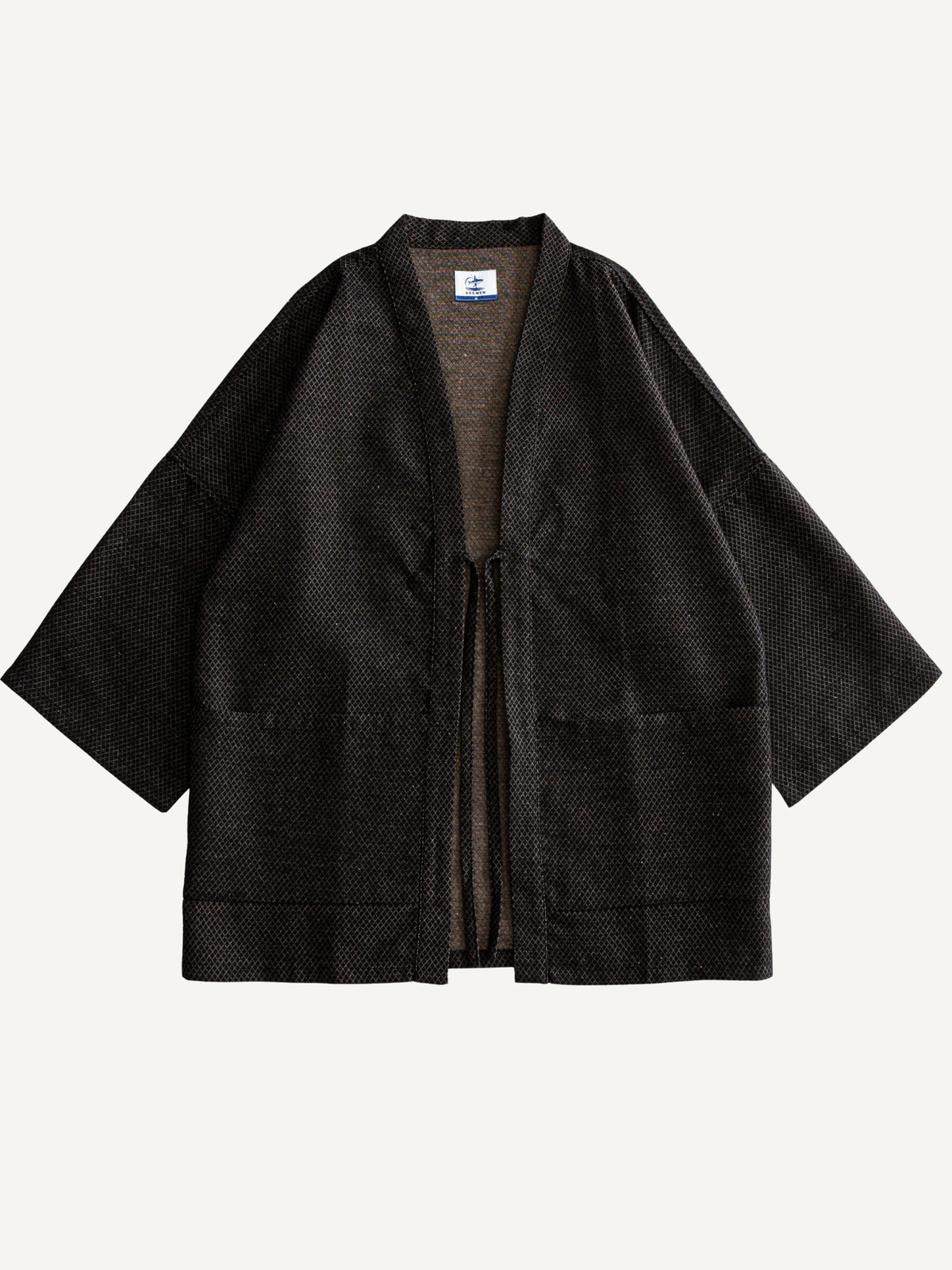 Front flat lay view of OROMEN Dragon Scale Woven Haori Kimono