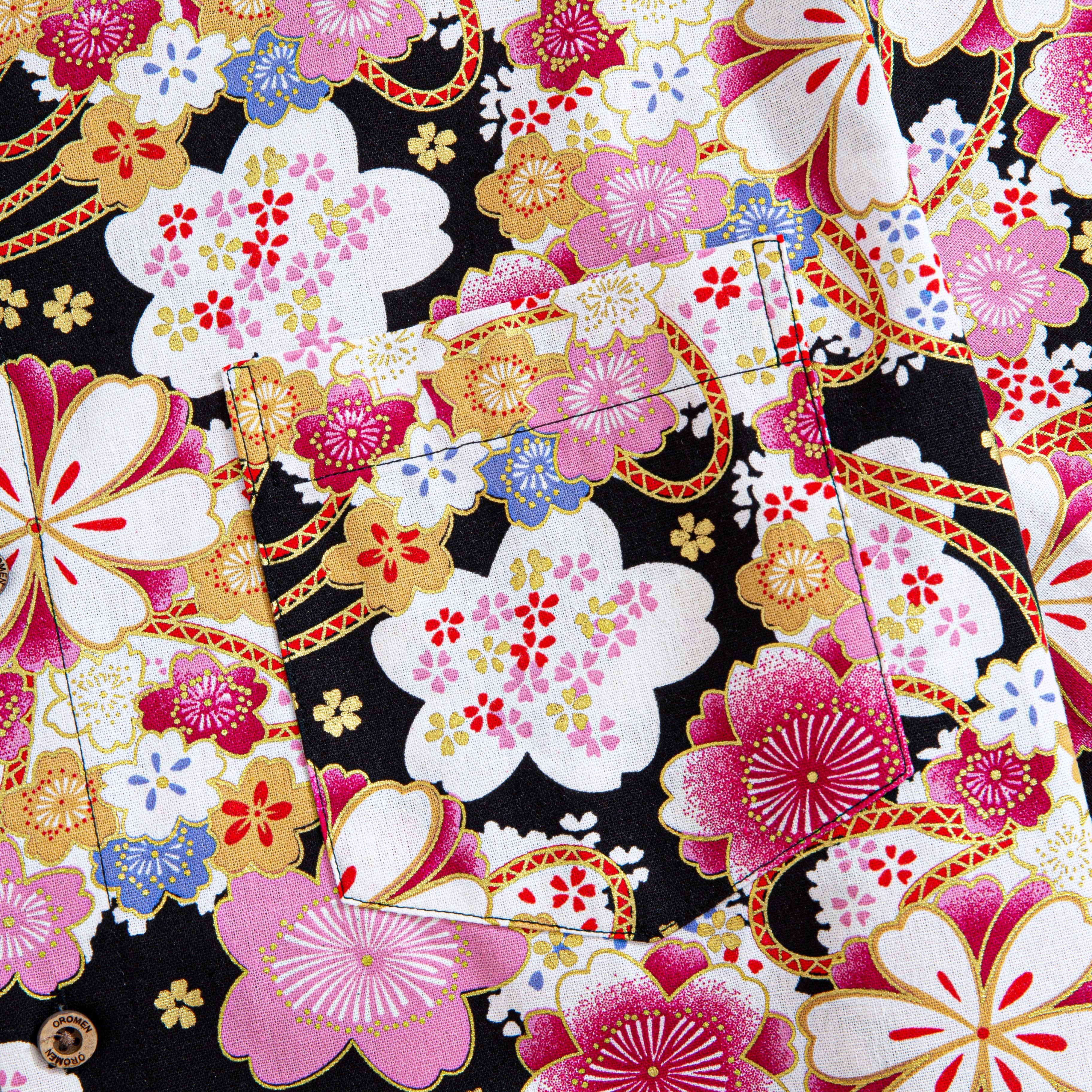 Japanese heritage shirt with traditional temari motif