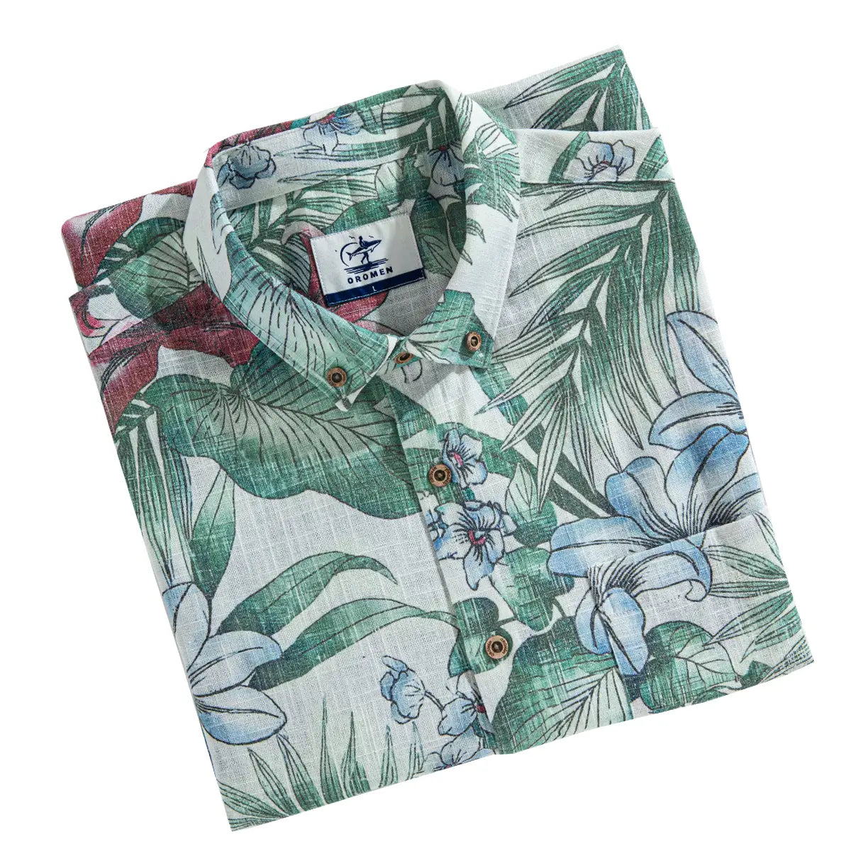 Midsummer aloha shirt side vent and back box pleat craftsmanship detail