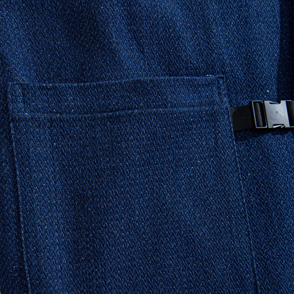 Modern Buckle Design - Indigo Kimono Haori with Improved Fastening System