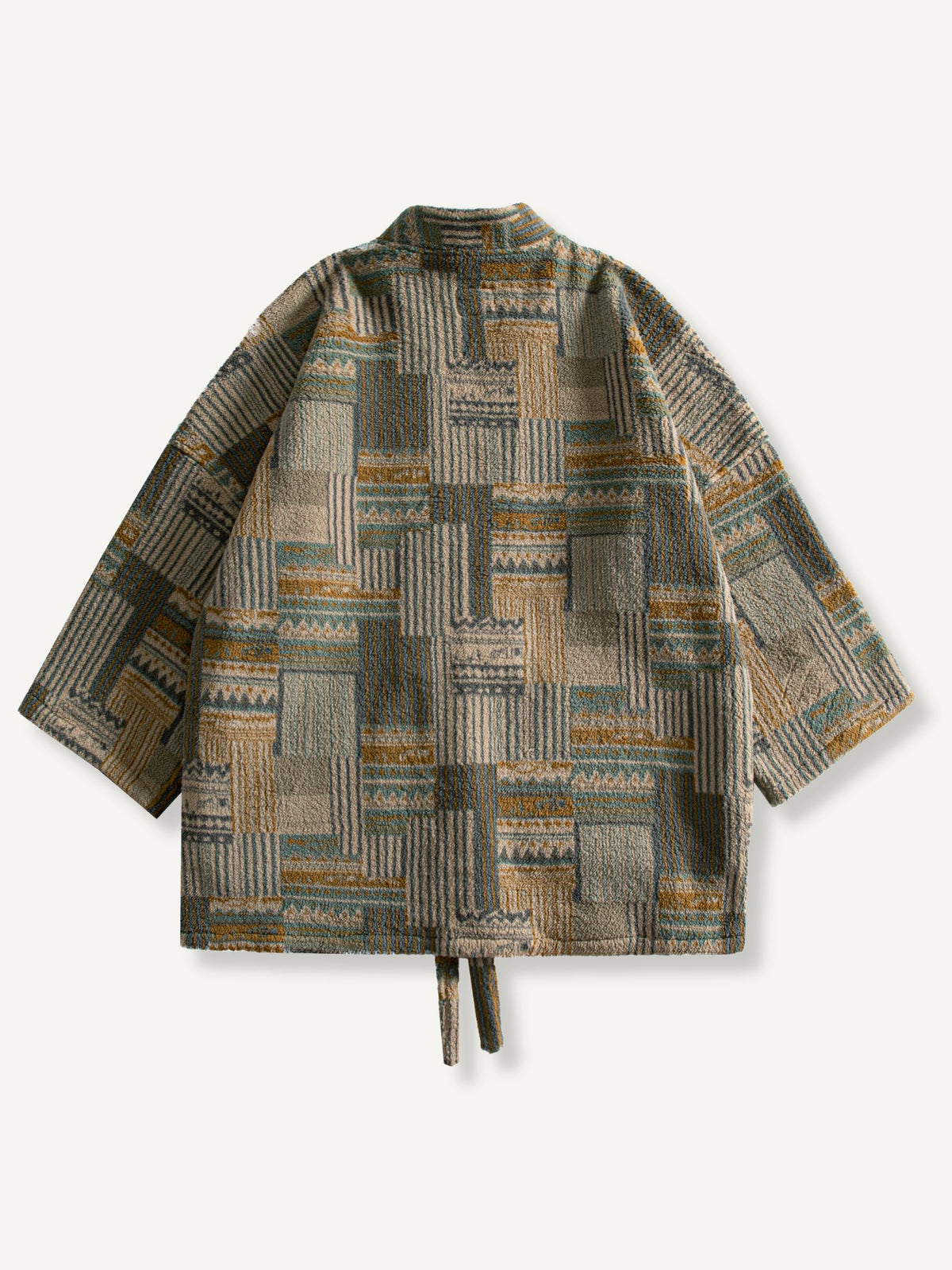 OROMEN Architectural Mosaic Haori Kimono, back flat lay