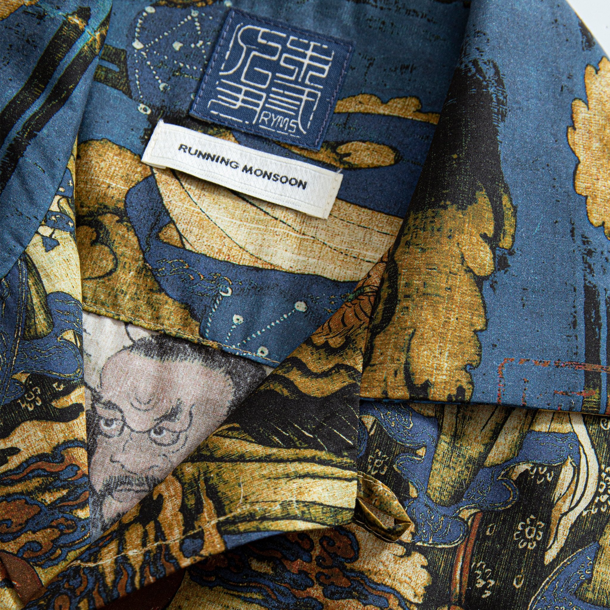 OROMEN Camp Collar Shirt - Wood Buttons Detail