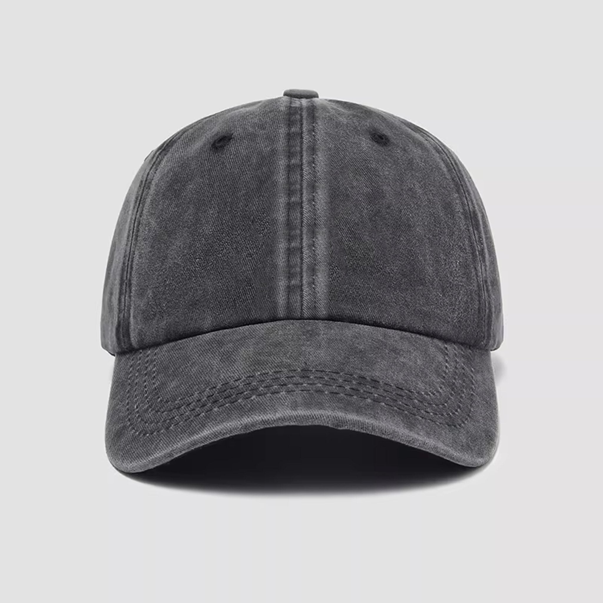 OROMEN Charcoal Black Vintage Hat - Premium Cotton Dad Cap