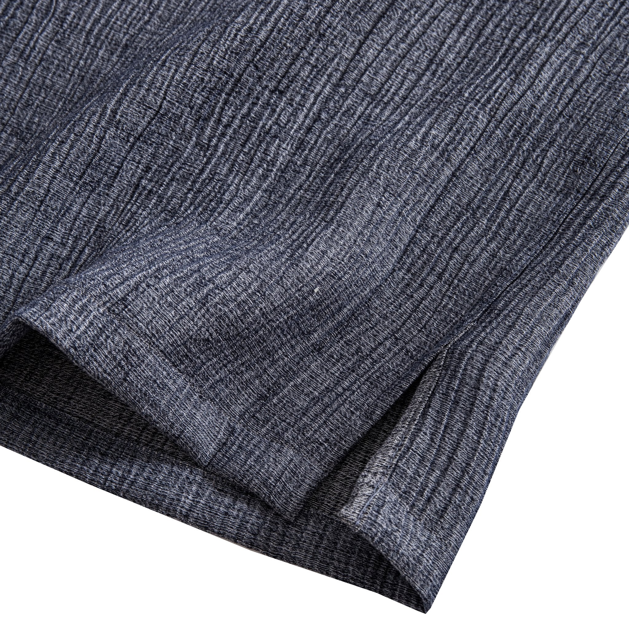 OROMEN Crinkle Shirt – Cuff and Hem Detail in Melange Navy