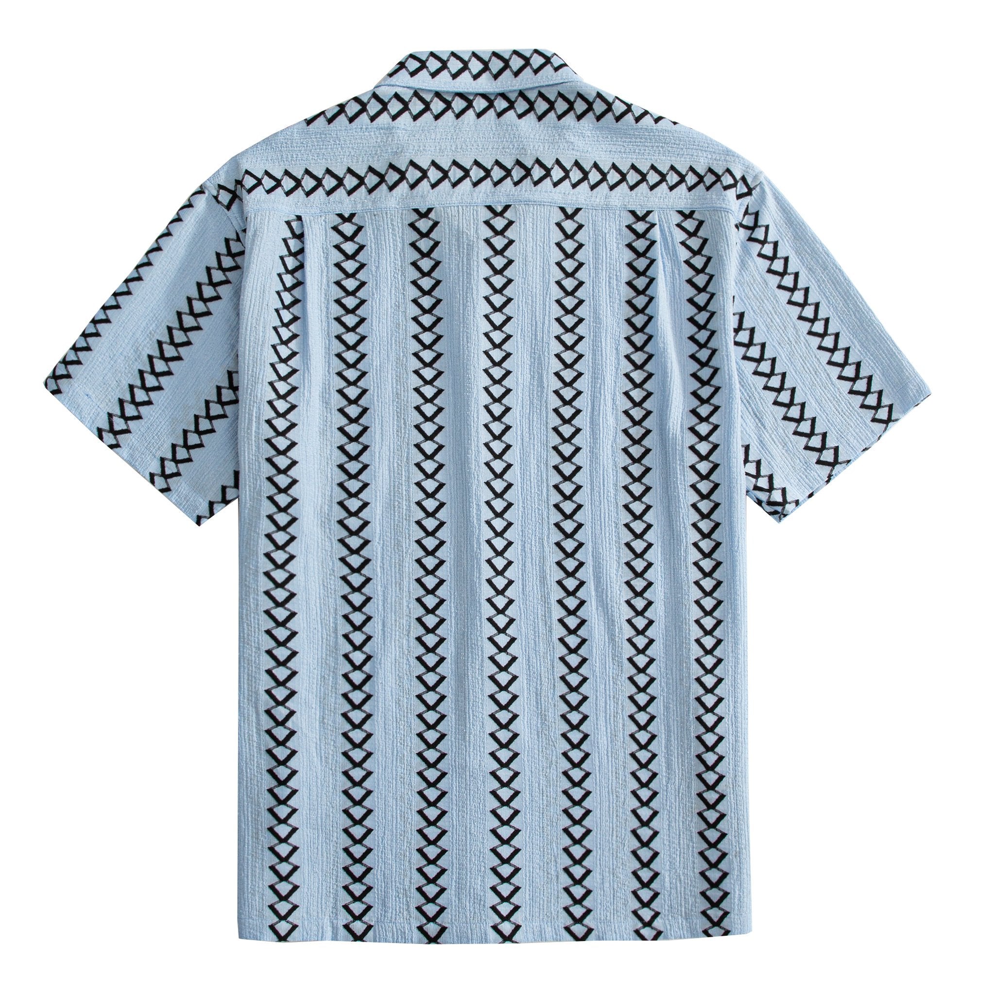 OROMEN Diamond Stripe Jacquard Shirt – Back View