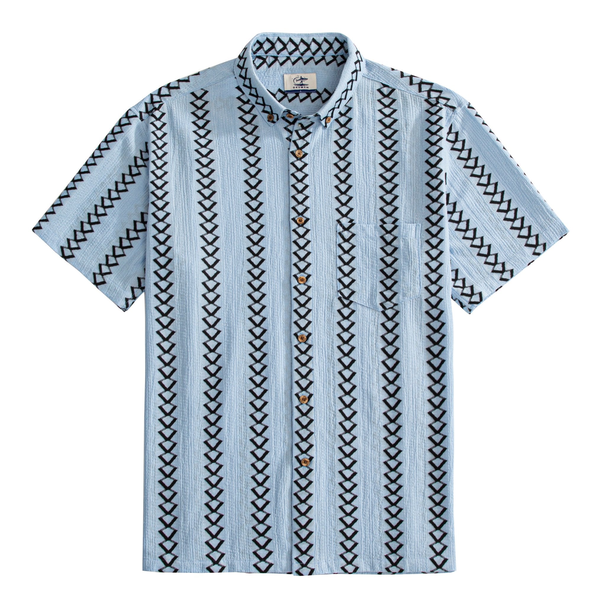 OROMEN Diamond Stripe Jacquard Shirt – Front View