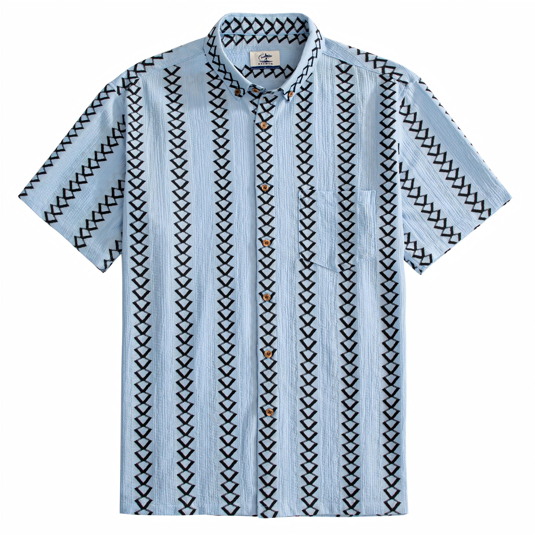 OROMEN Diamond Stripe Jacquard Shirt – Front View