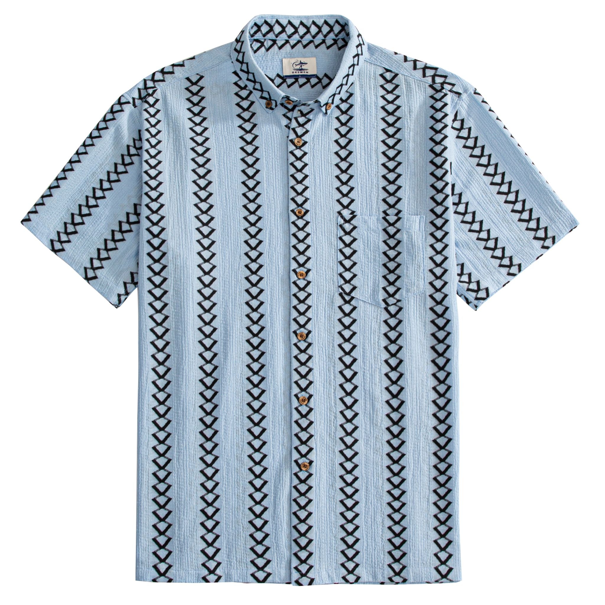 OROMEN Diamond Stripe Jacquard Shirt – Front View