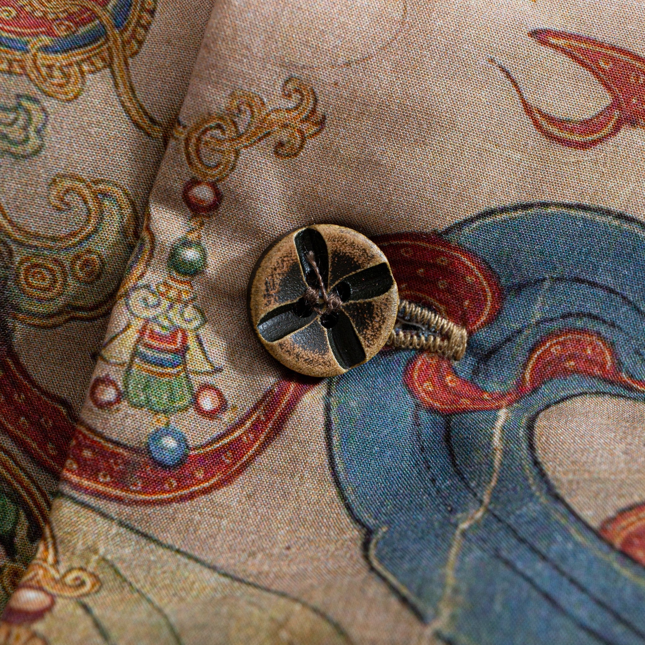 OROMEN Dunhuang Celestial Deity Shirt - Detail Print Close-up