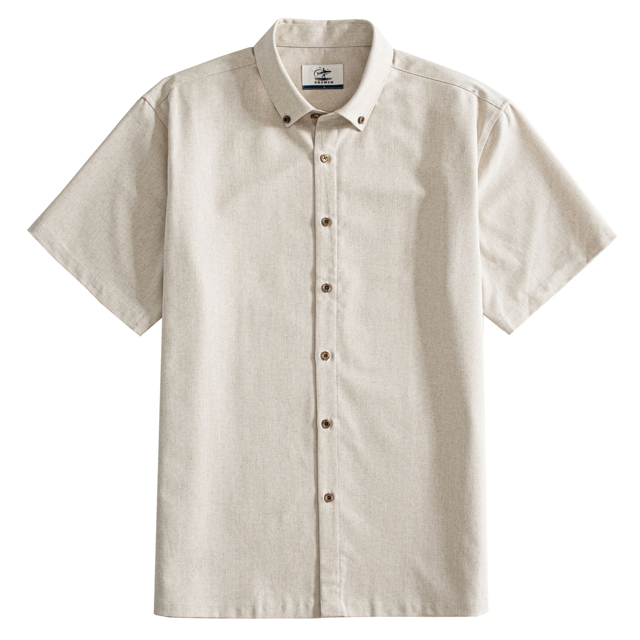 OROMEN Freshwater Everyday Shirt in Oatmeal – Front View