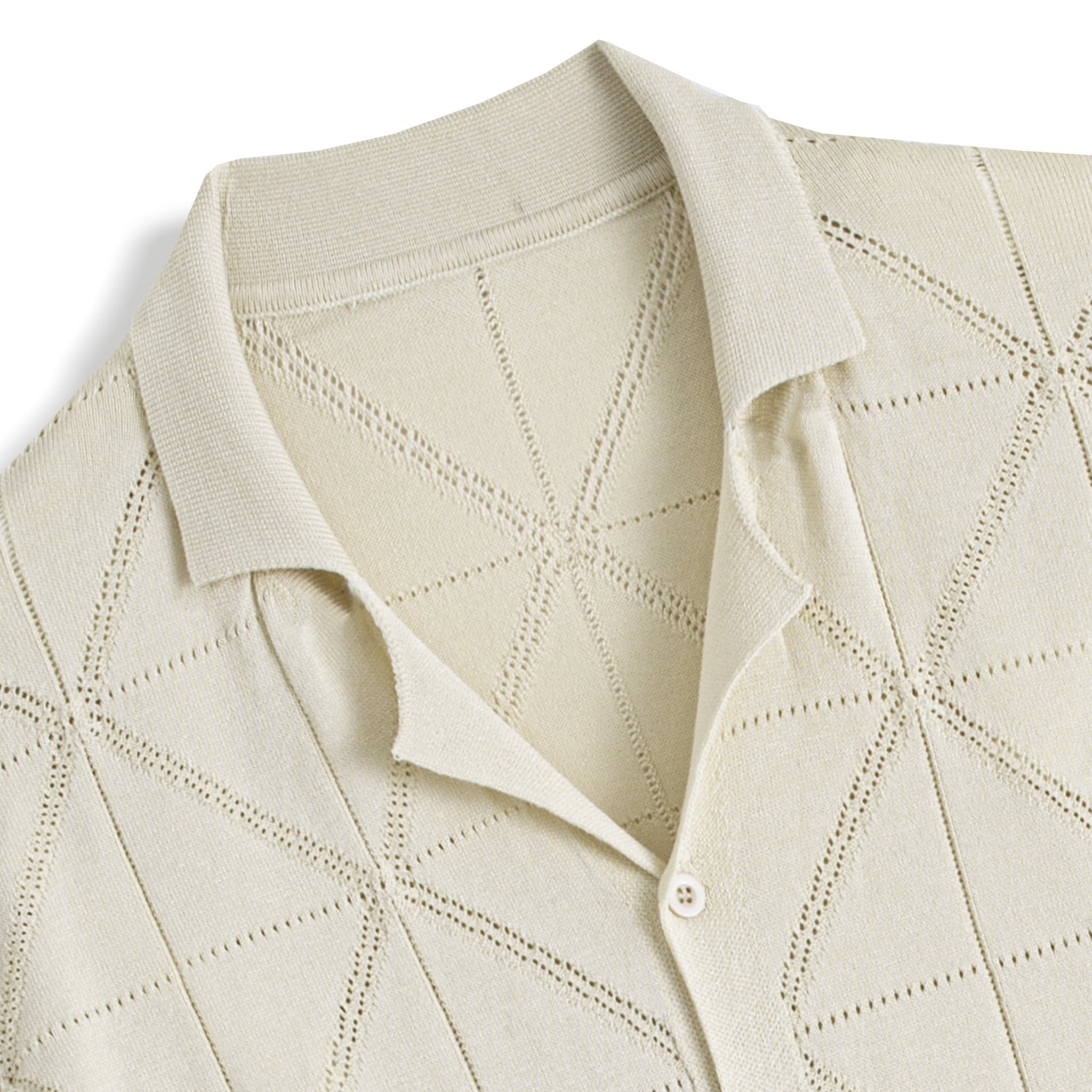 OROMEN Geometric Mesh Polo Shirt – Side View