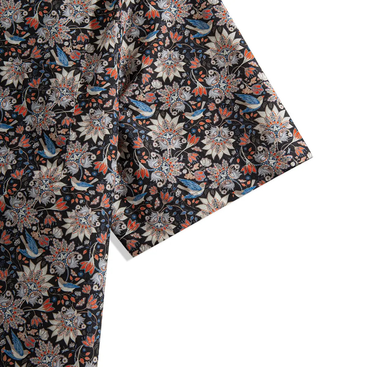 OROMEN Phoenix Flowers Retro Shirt – Short Sleeves