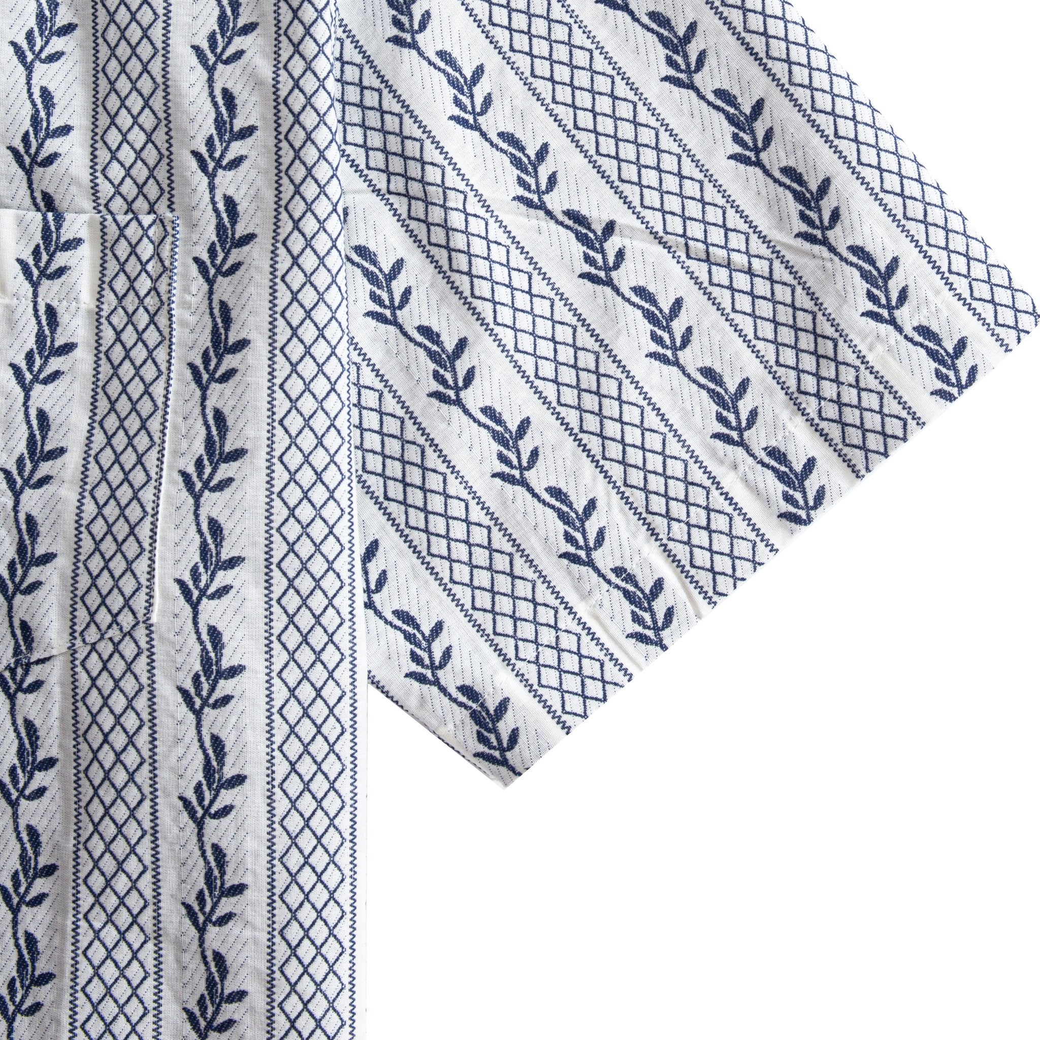 OROMEN Rich Texture Striped Shirt – Short Sleeves