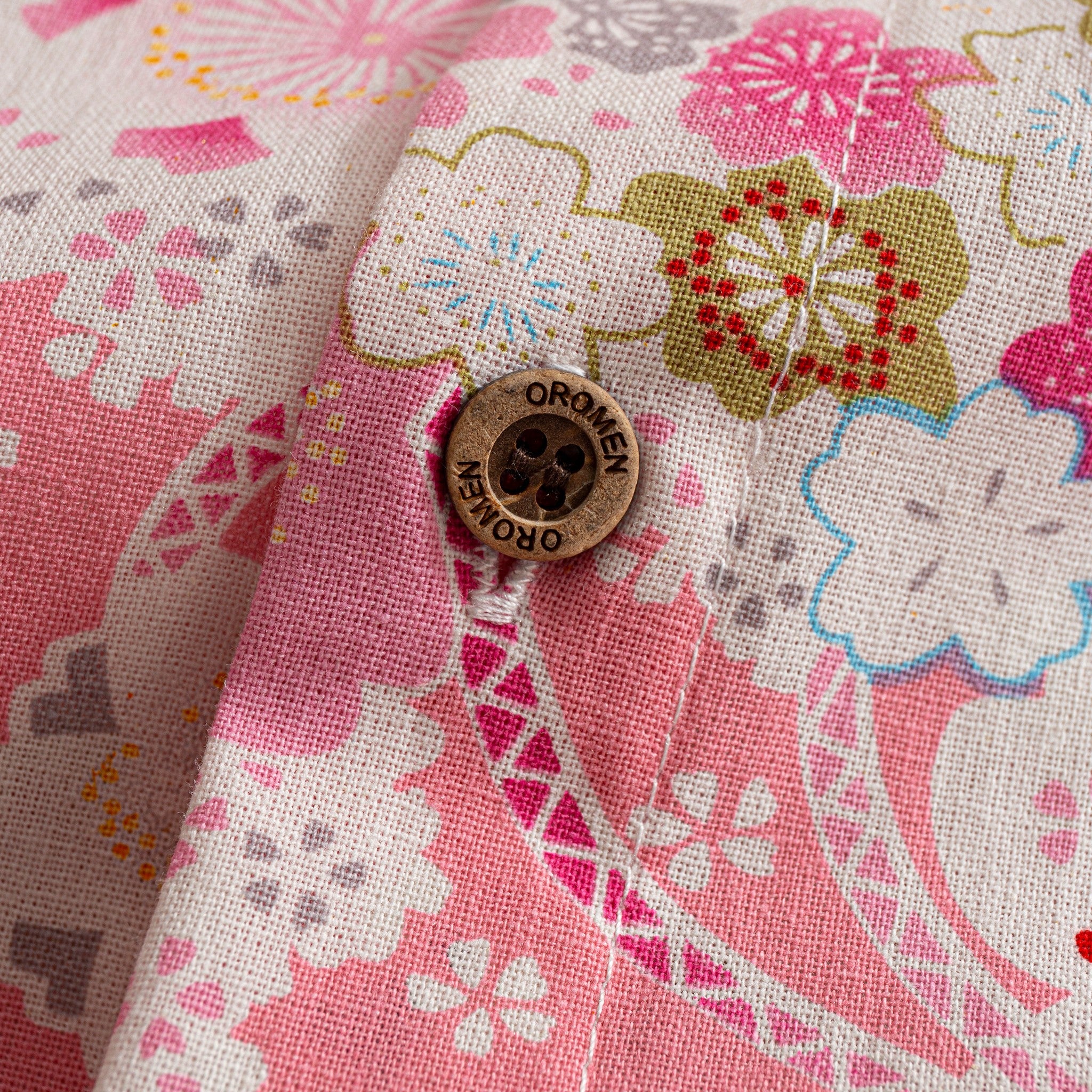 OROMEN Sakura Spheres – coconut buttons detail