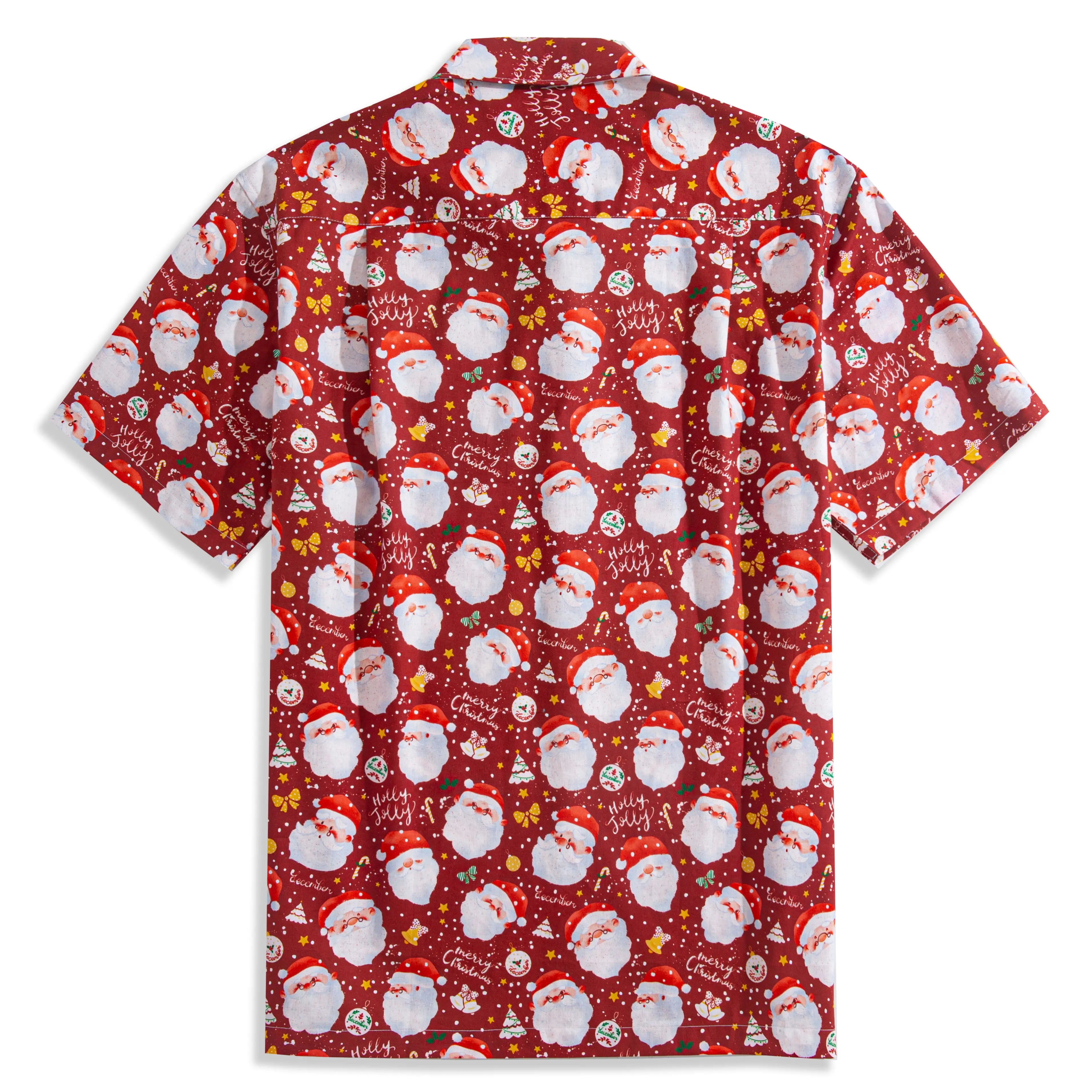 OROMEN Santa Claus Festival Shirt Back View – Retro Christmas Print