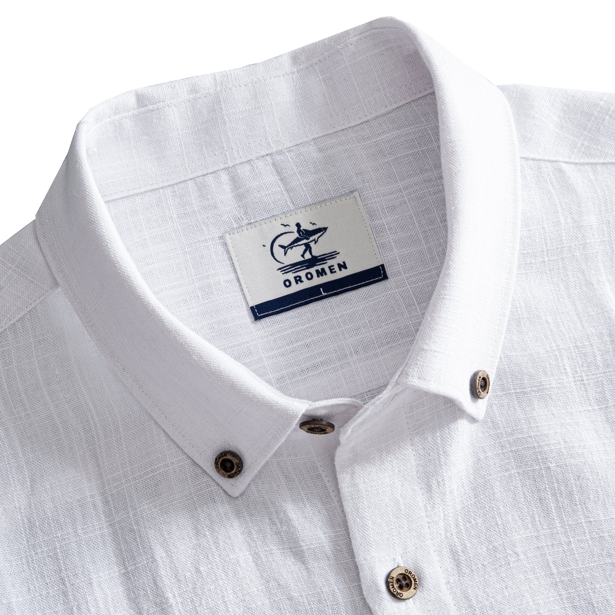 OROMEN Signature Shirt White – Button-down Collar