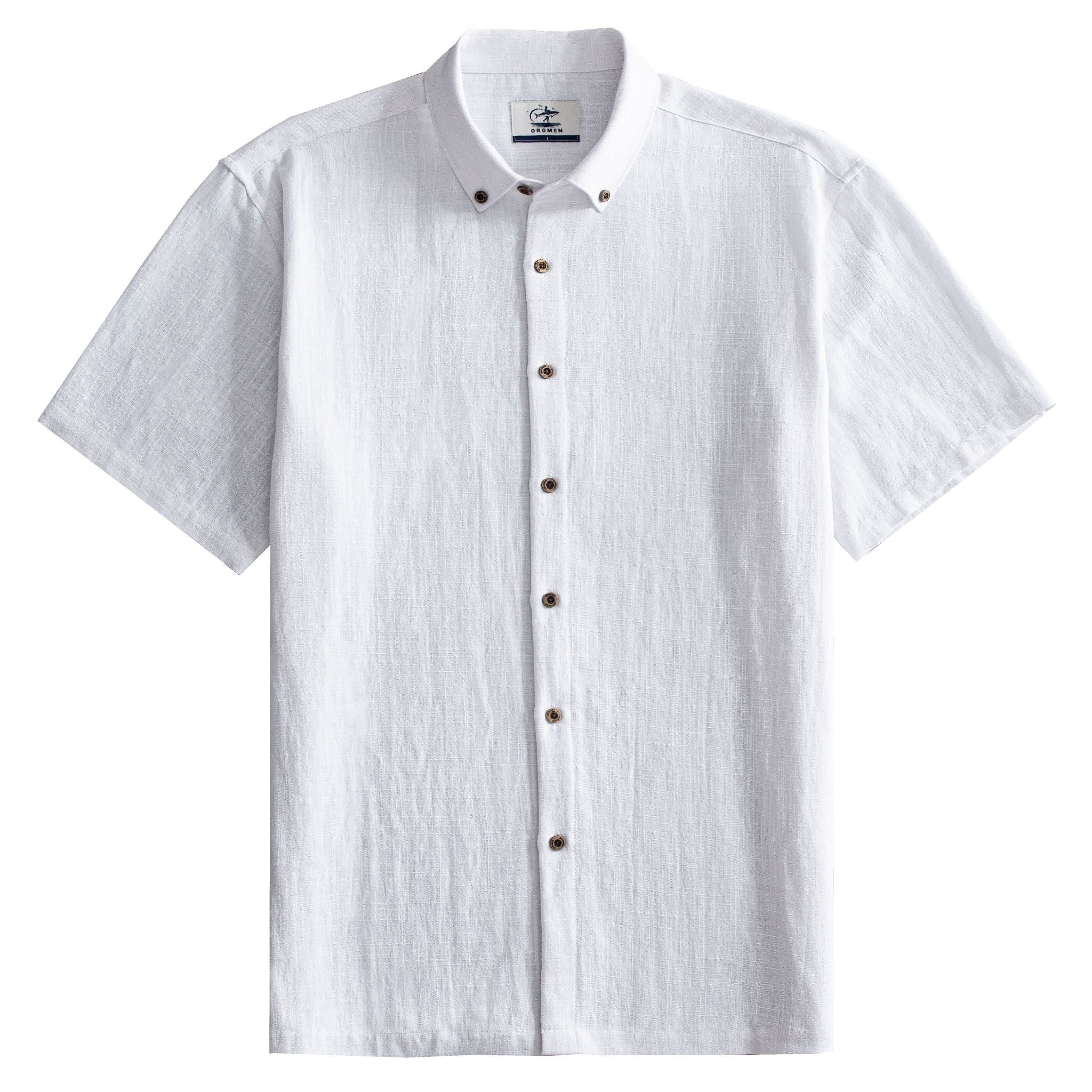 OROMEN Signature Tailored Silhouette Shirt in White – Front View