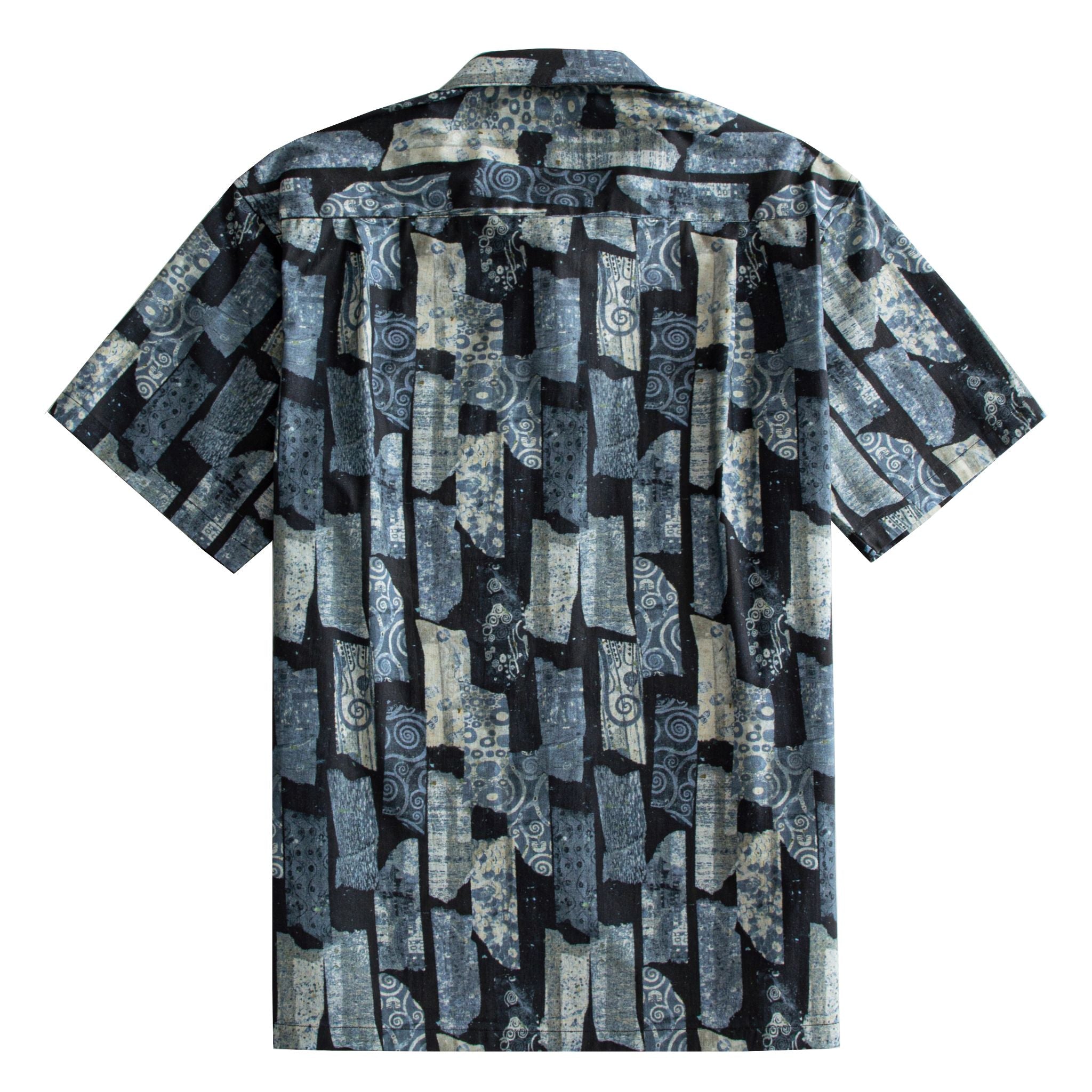 OROMEN Vintage Patchwork Print Shirt - Back View