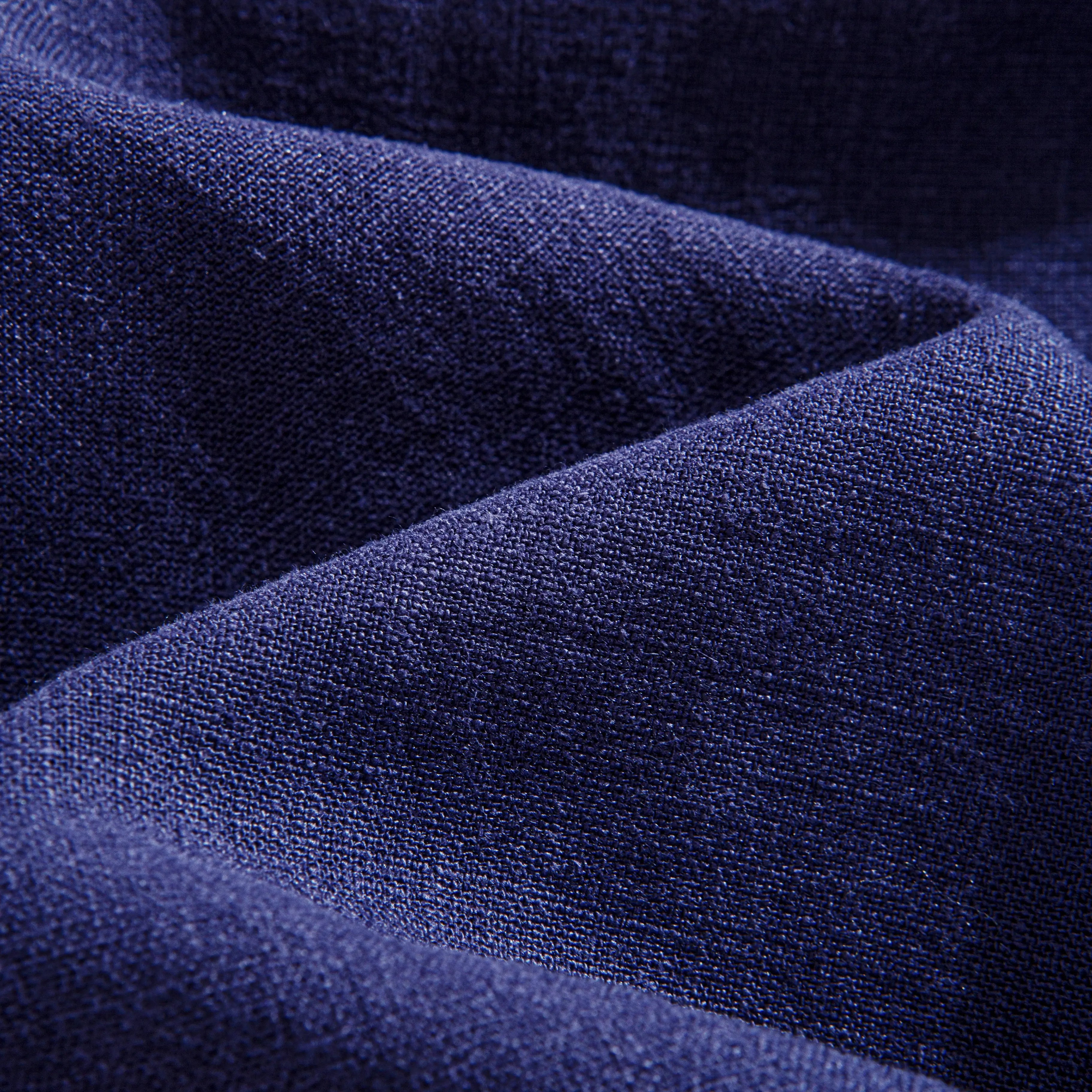 OROMEN Indigo Linen Shirt – Premium Fabric Texture