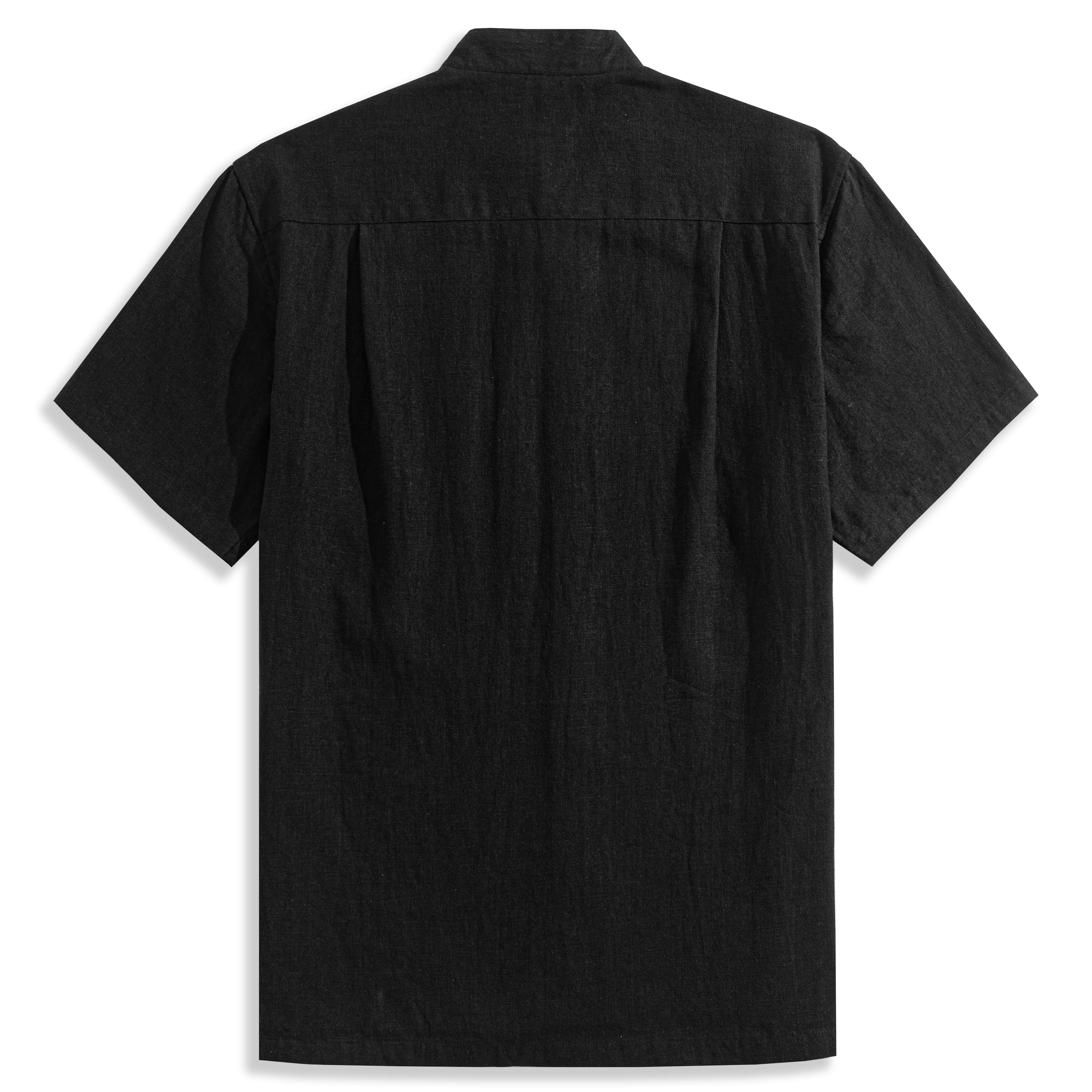 Oromen Comfort Utility Shirt in Black - Back View