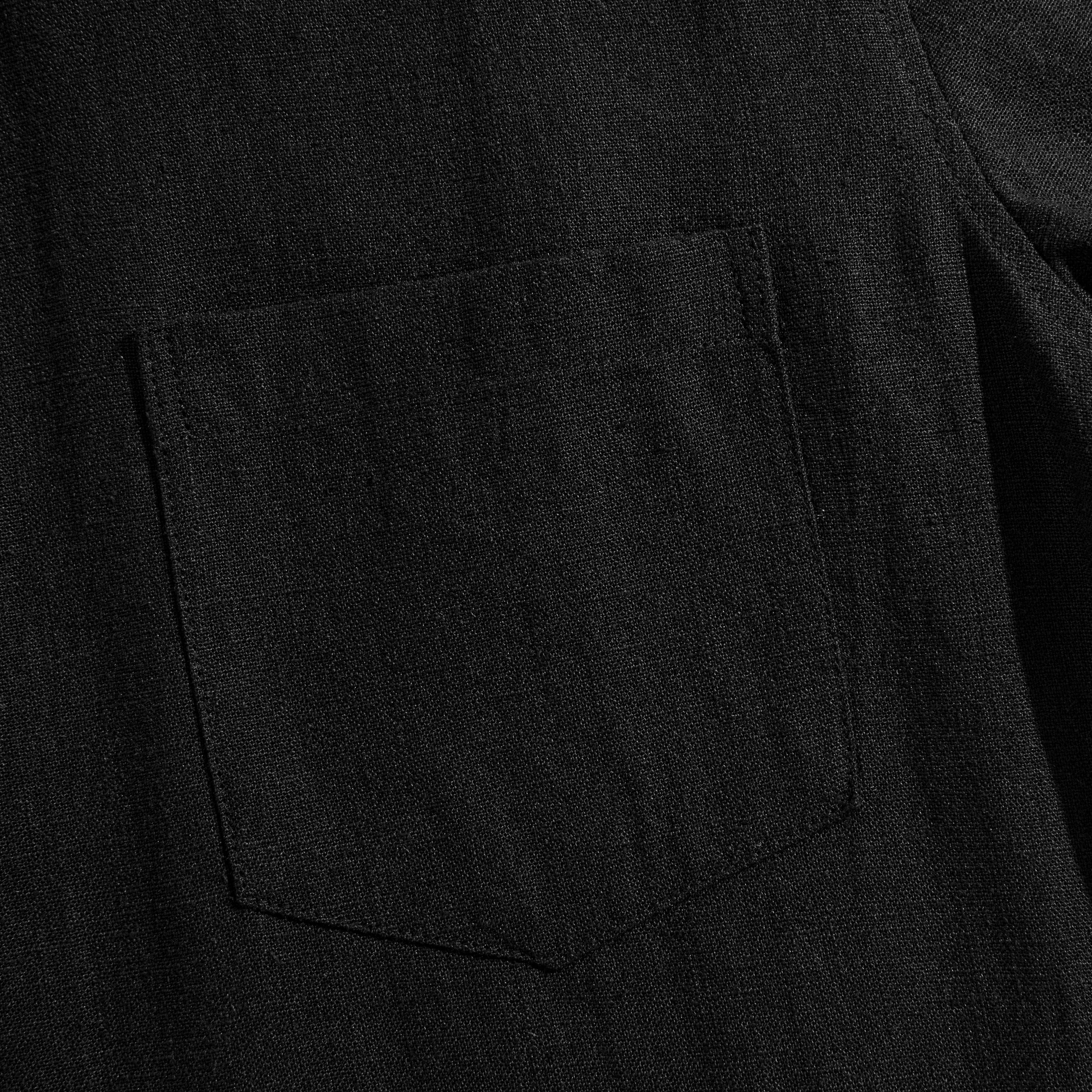 Oromen Comfort Utility Shirt in Black - Left Chest Pocket