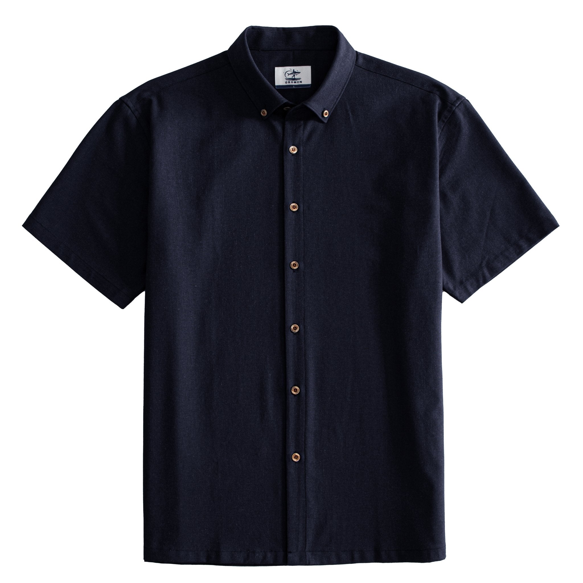 Oromen Freshwater Everyday Navy Blue Shirt - Front View