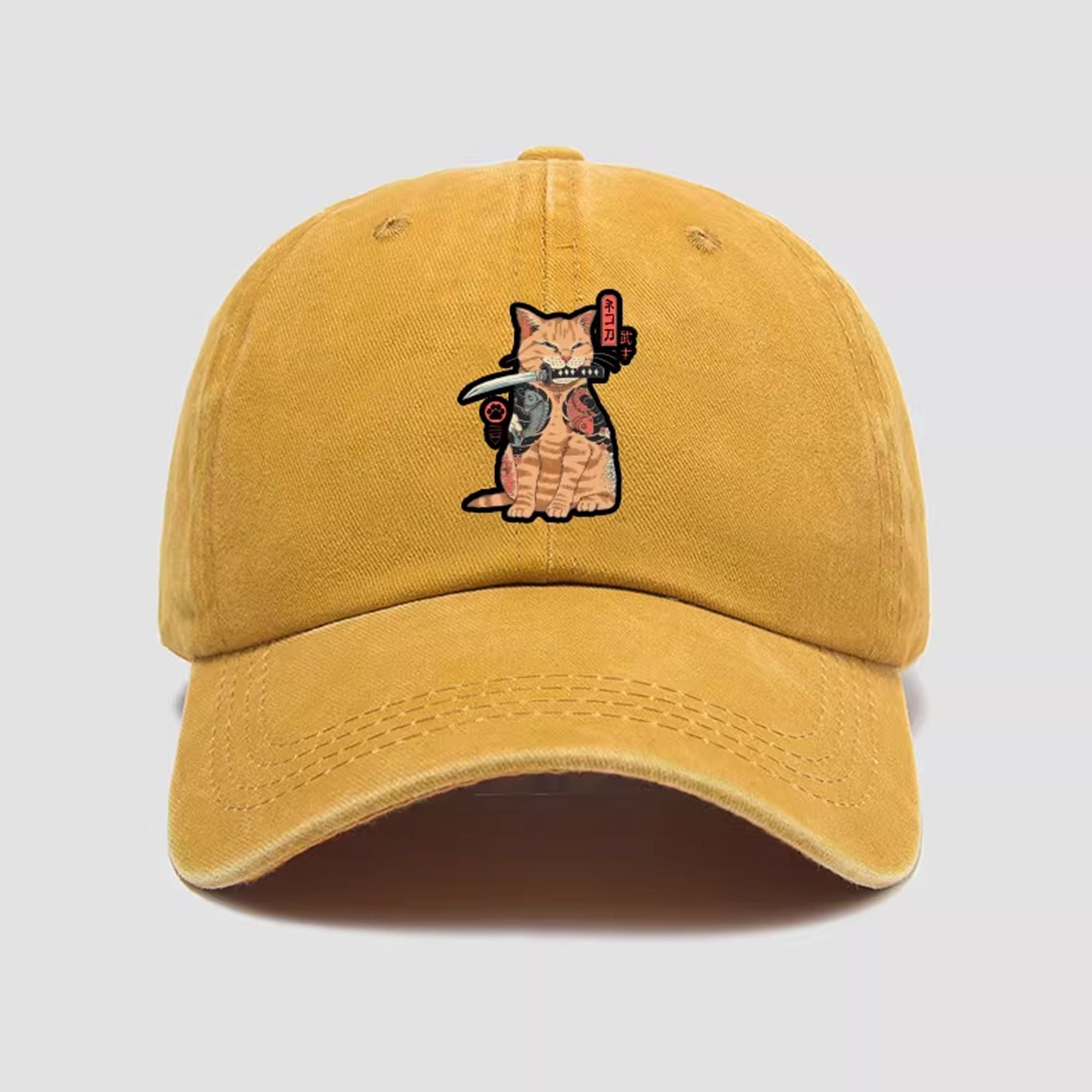 Samurai cat dad hat lifestyle - casual streetwear styling