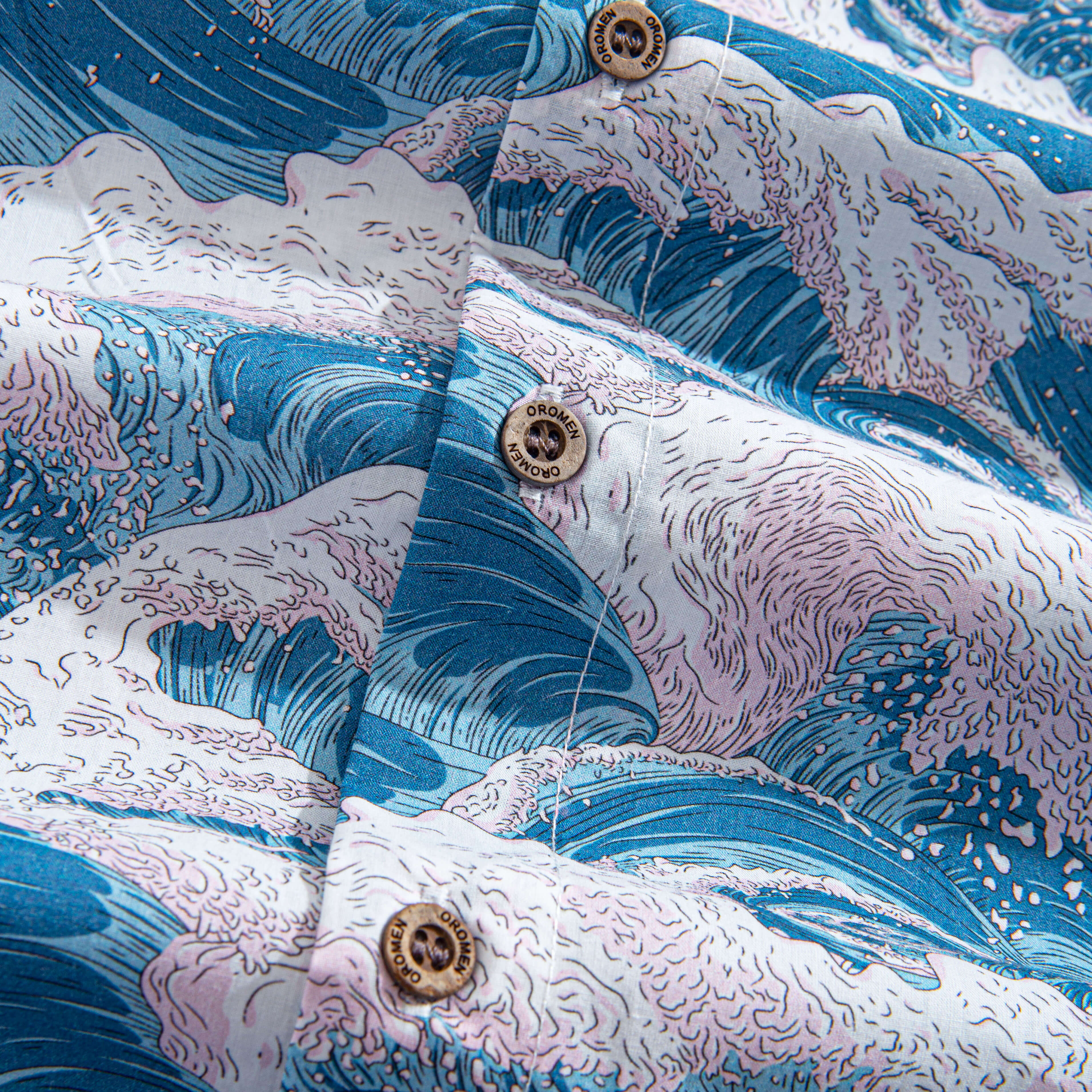 Sea of Pink Mist Shirt – Coconut Shell Button Detail