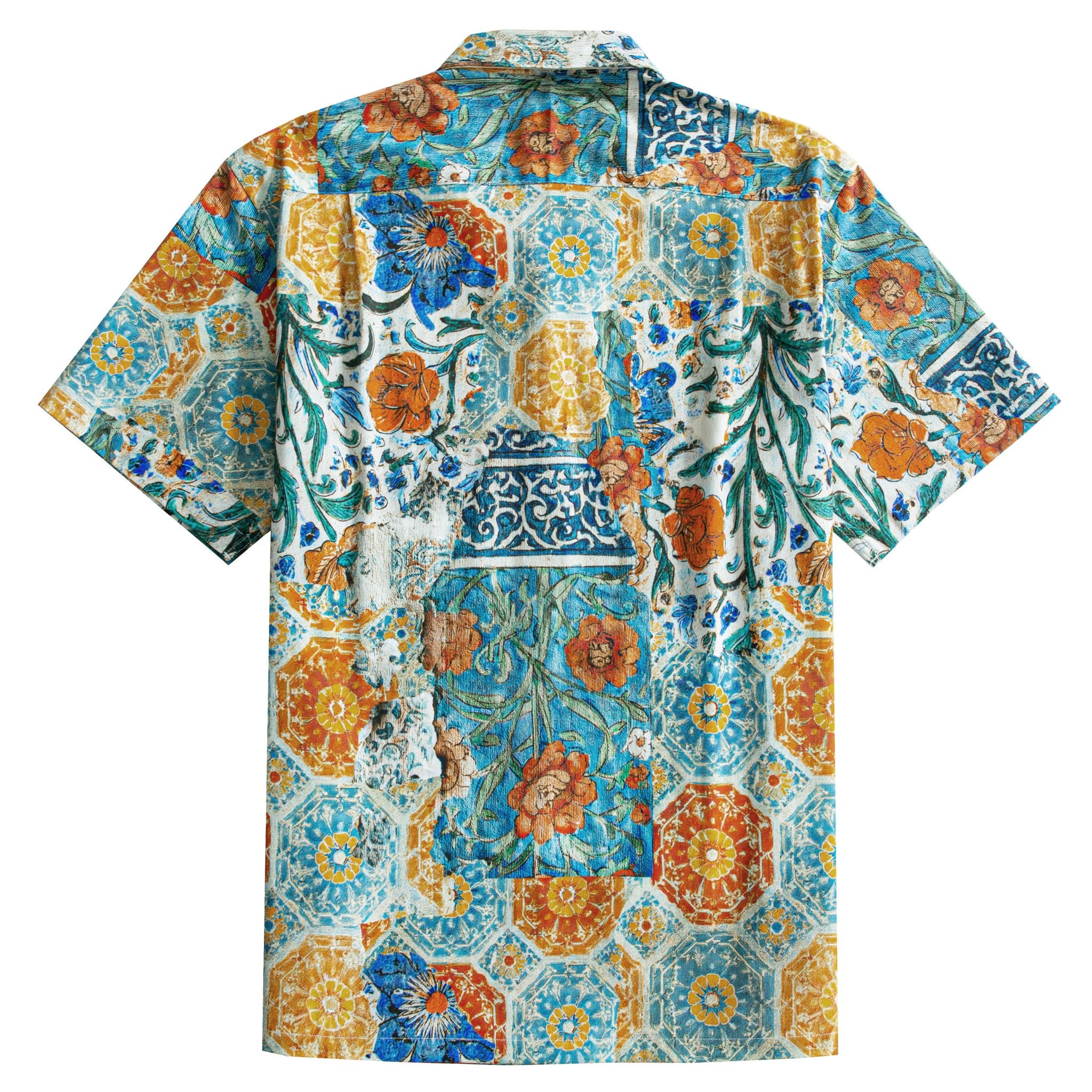 Sicilian Majolica Baroque Shirt Back View – OROMEN