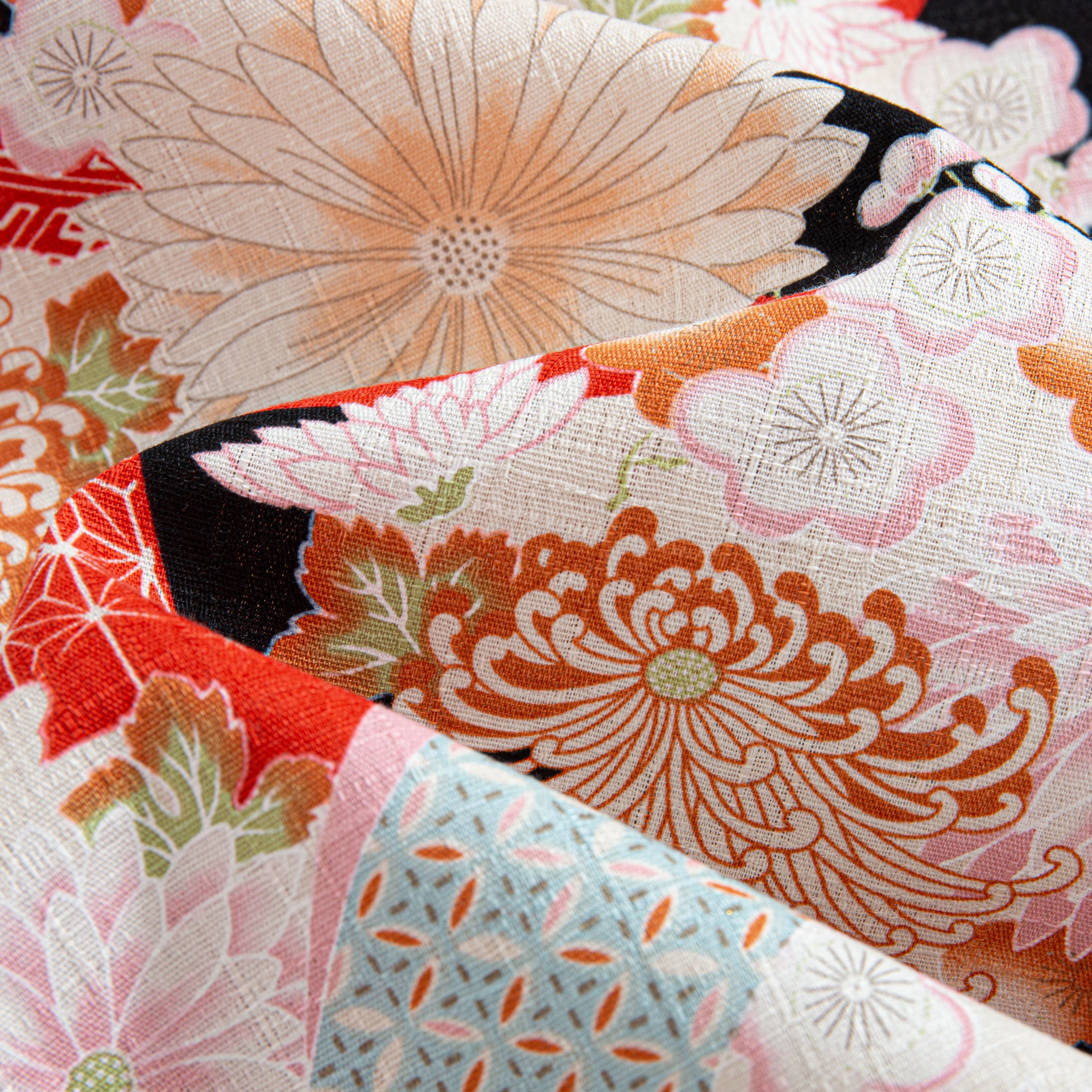 Taisho chrysanthemum button-down shirt side view