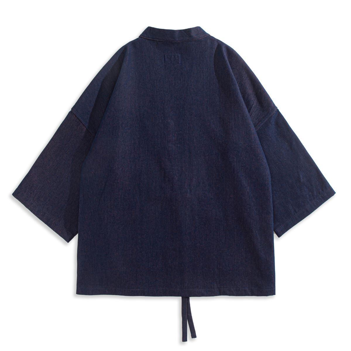 Traditional haori jacket back view - double-dyed Japanese kimono heritage design