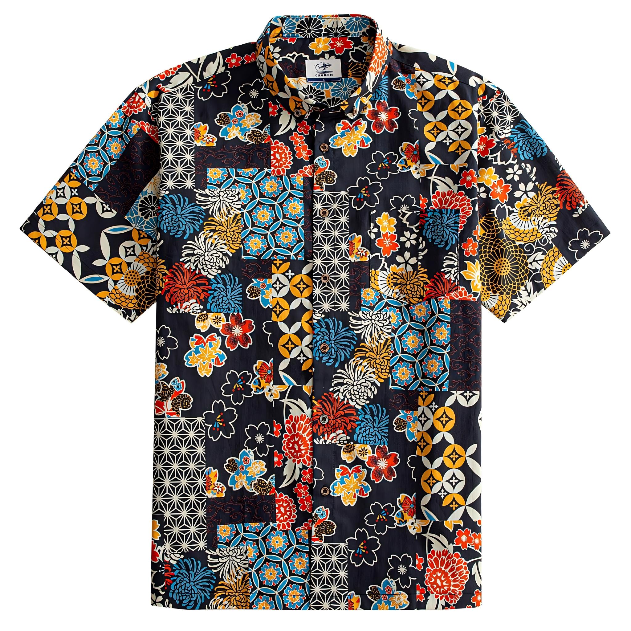 Ukiyo-e Heritage Patchwork Shirt – Front View