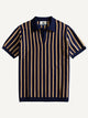 Vertical Stripe Knit Polo