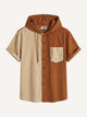 "Two-Tone" Corduroy Hooded Shirt