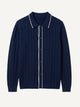 Ribbed Contrast Knit Polo