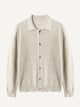 Horizontal Textured Ribbed Polo Cardigan